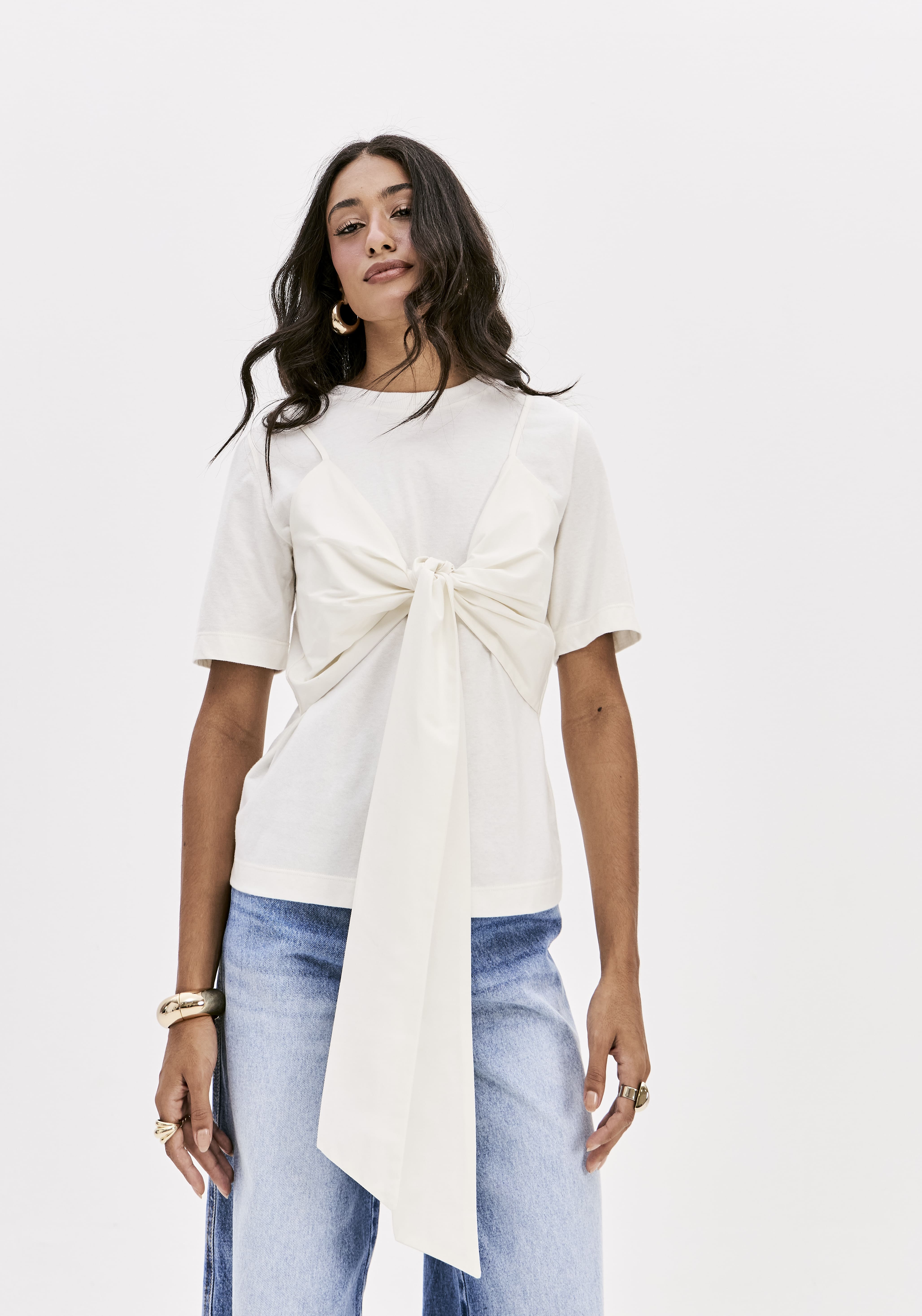 Blusa T-Shirt Com Sobreposição