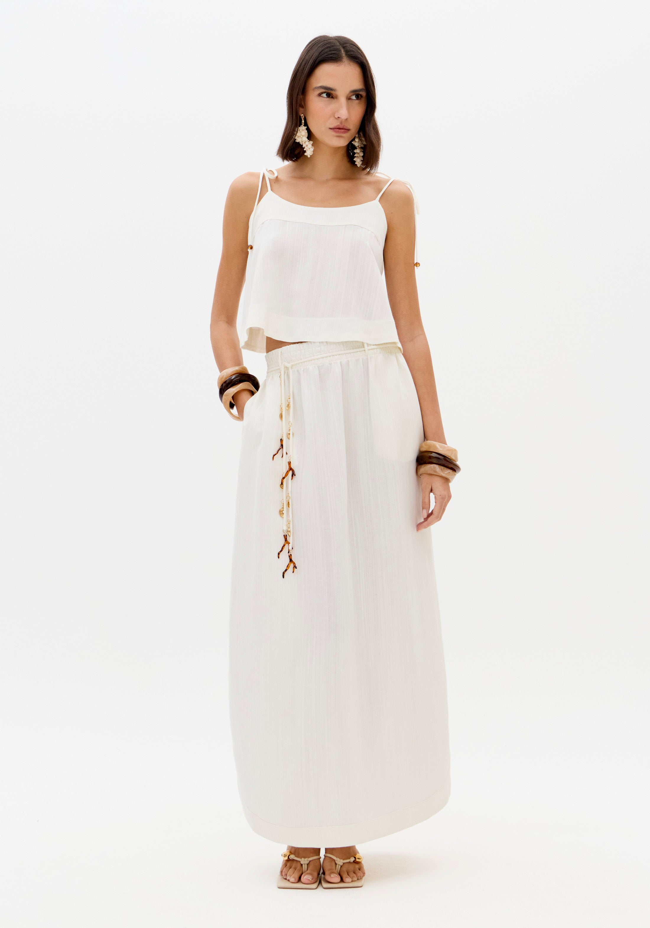 Blusa De Alças Com Linho Off