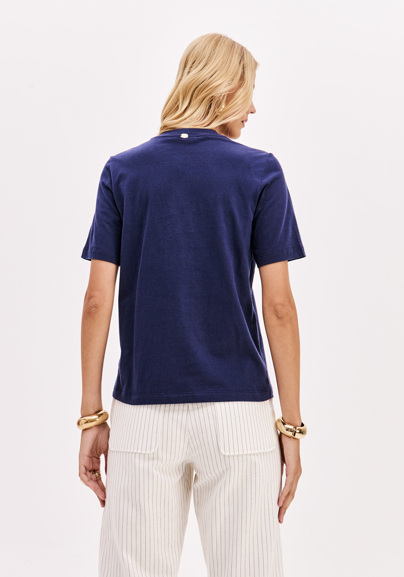 Blusa T-Shirt Manga Curta Sol Azul