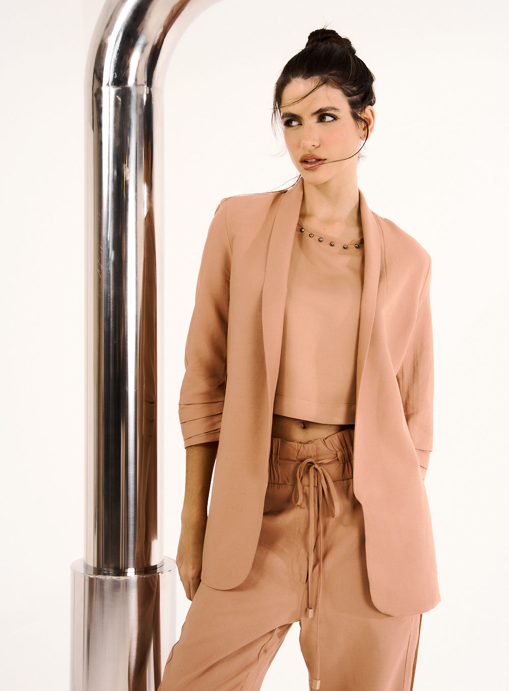 Blazer Linho Marrom Terracota