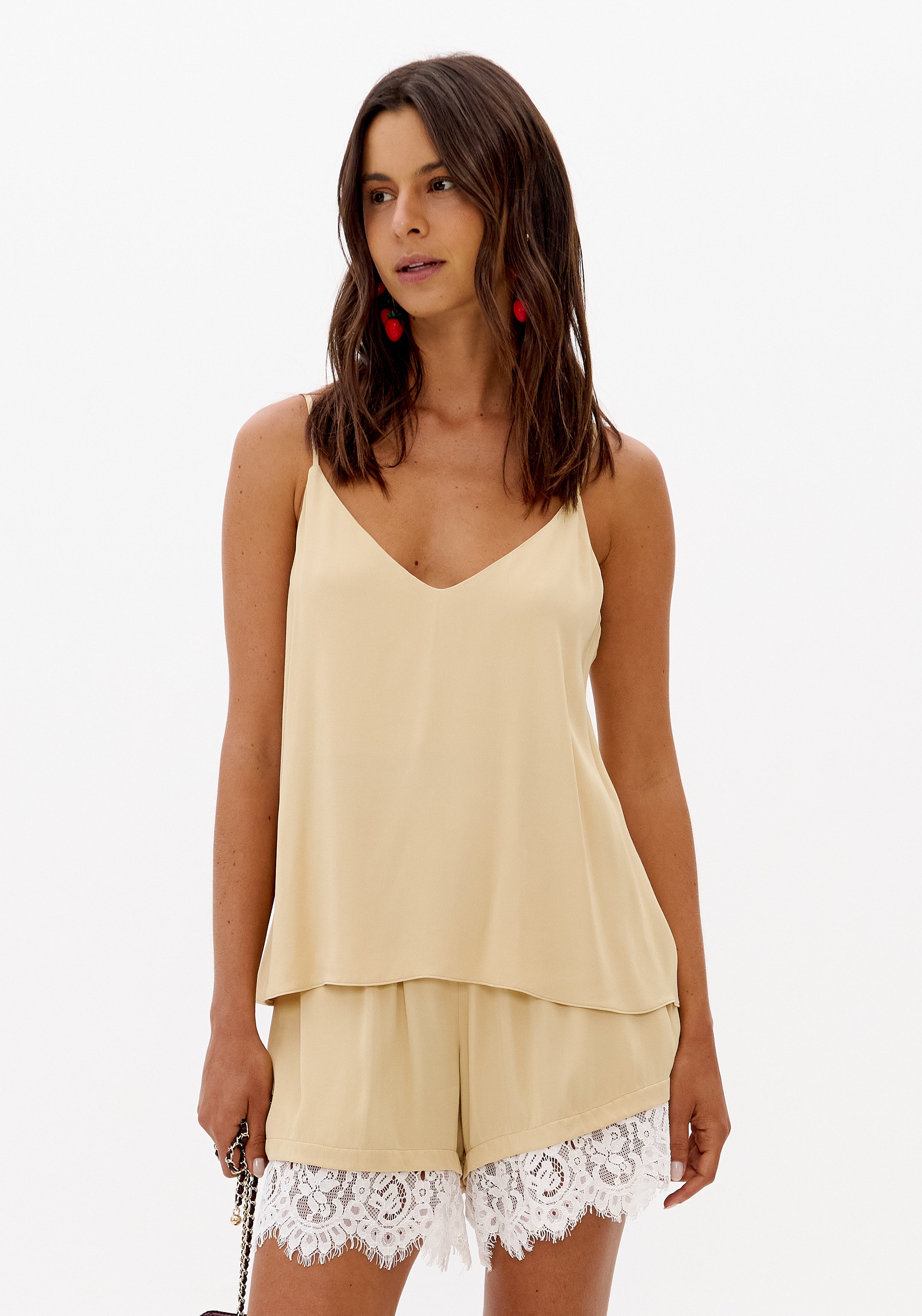 Blusa De Alça Acetinada