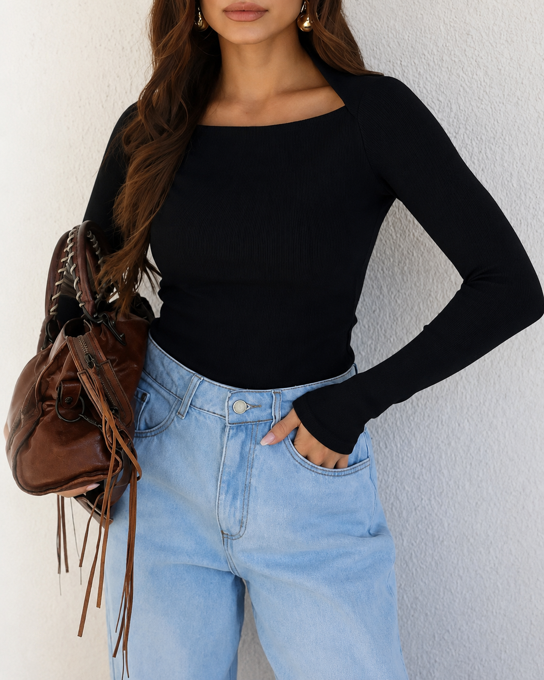 Blusa Manga Longa Allure Preta