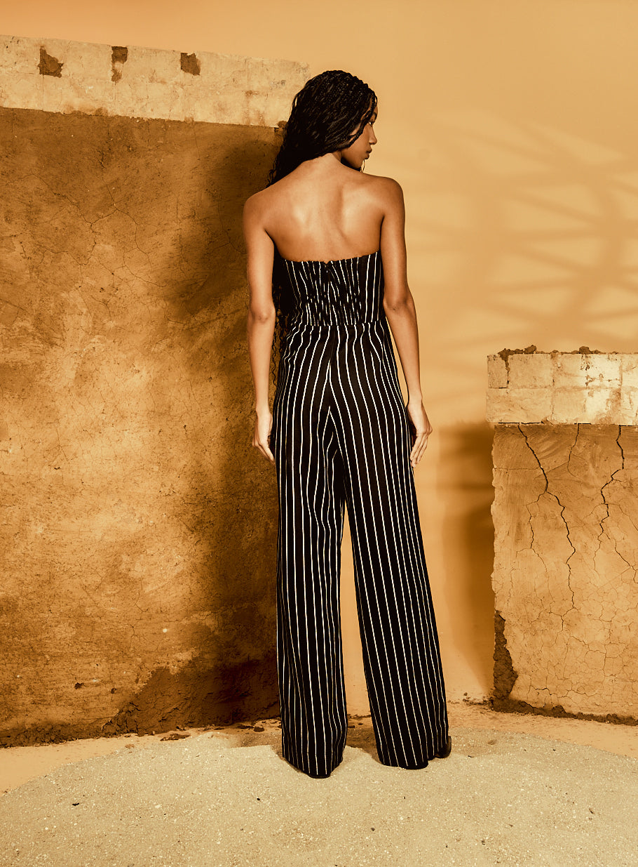 Macacão Linho Listrado