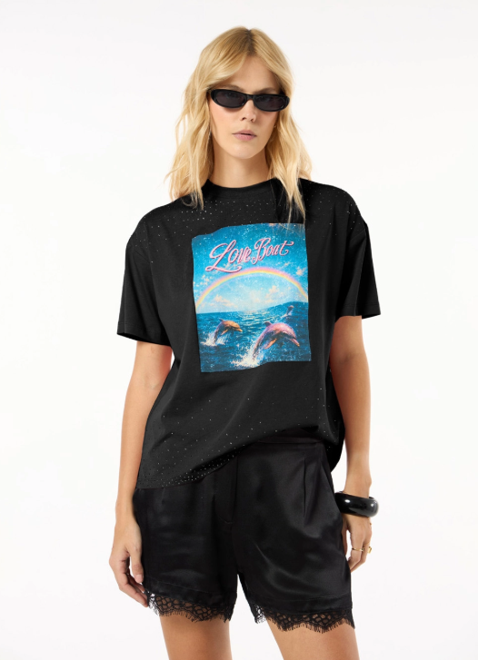 Blusa Estampada Preto