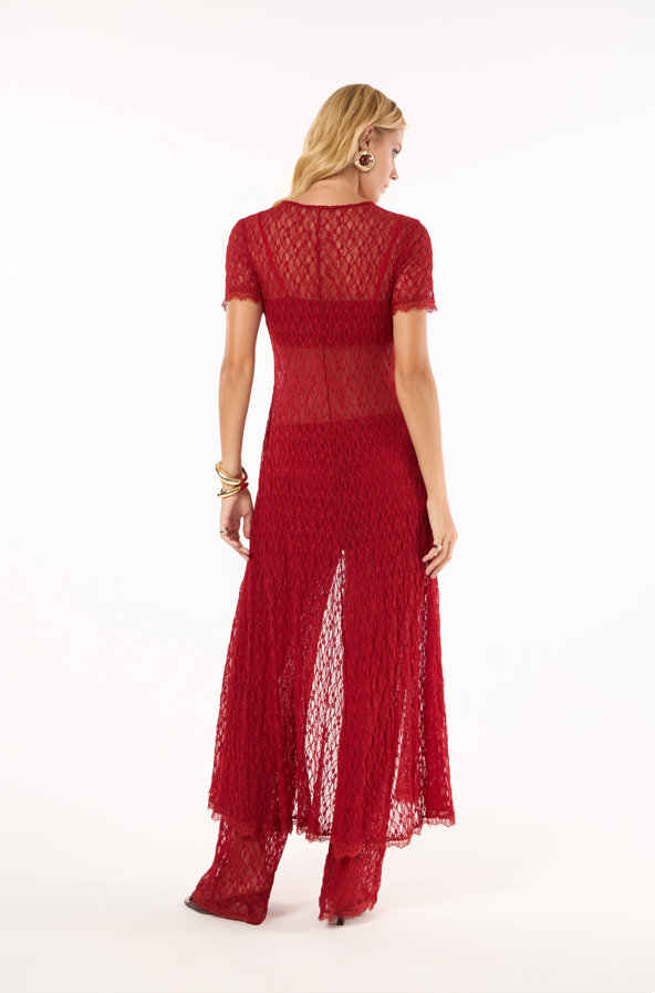 Conjunto Blusa Longa Vermelho Temper