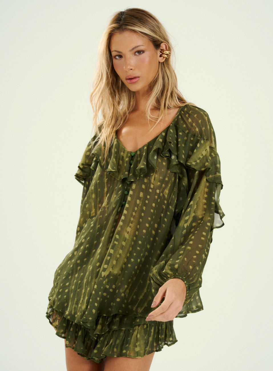 Blusa Estampada Amazonian Text.