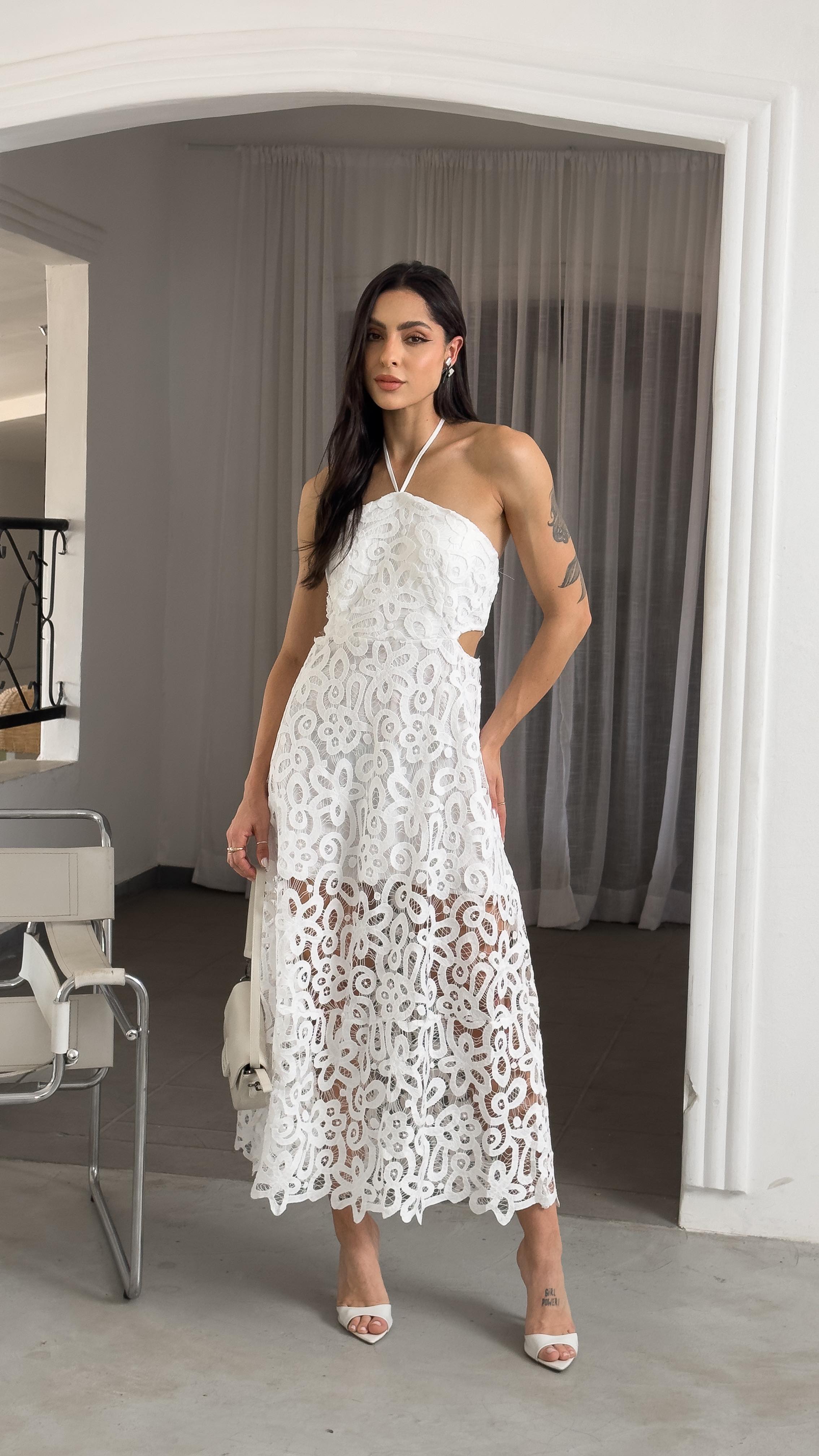 Vestido Renda Celebrate - Branco