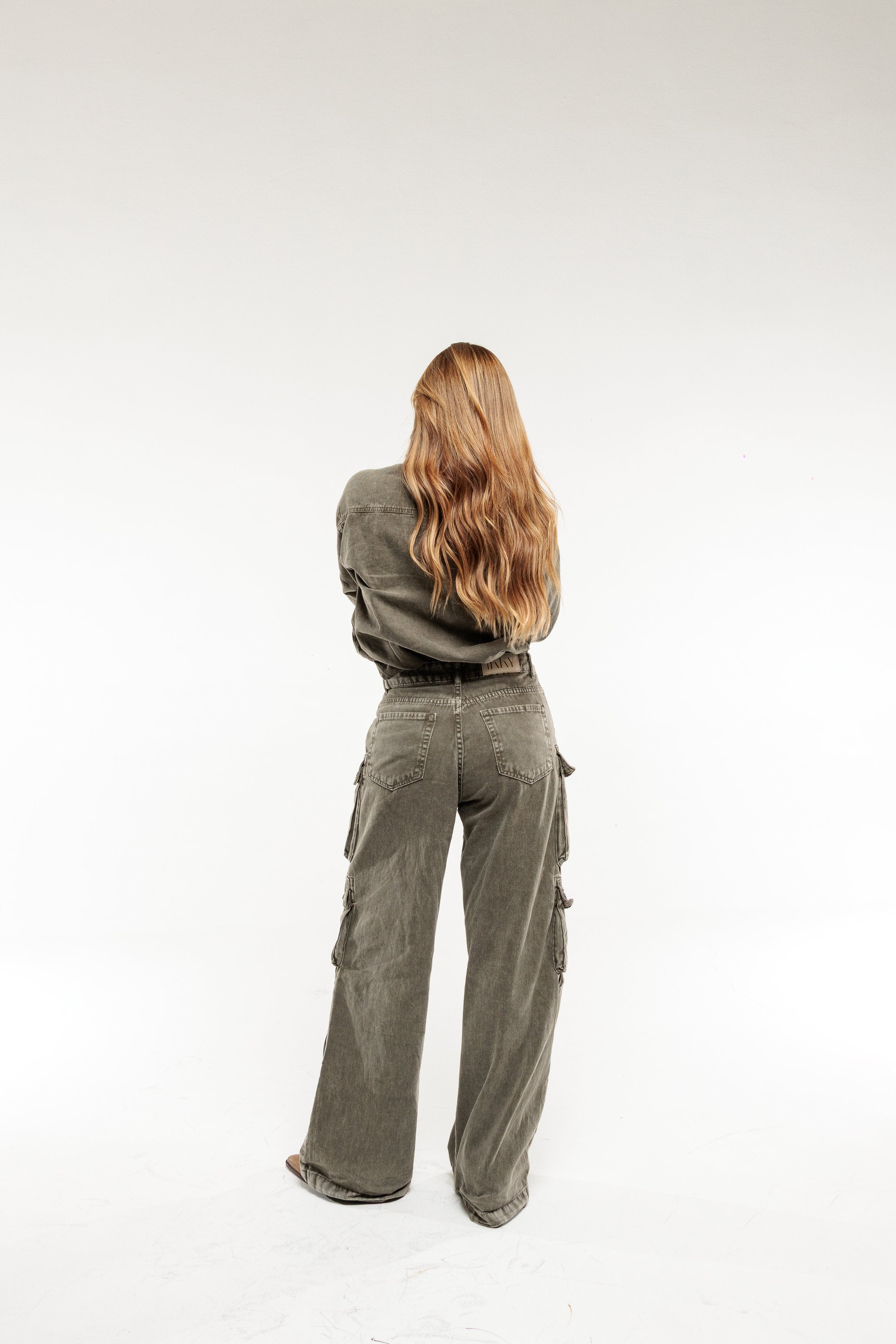 Calça Cargo Utility Jeans Verde Militar