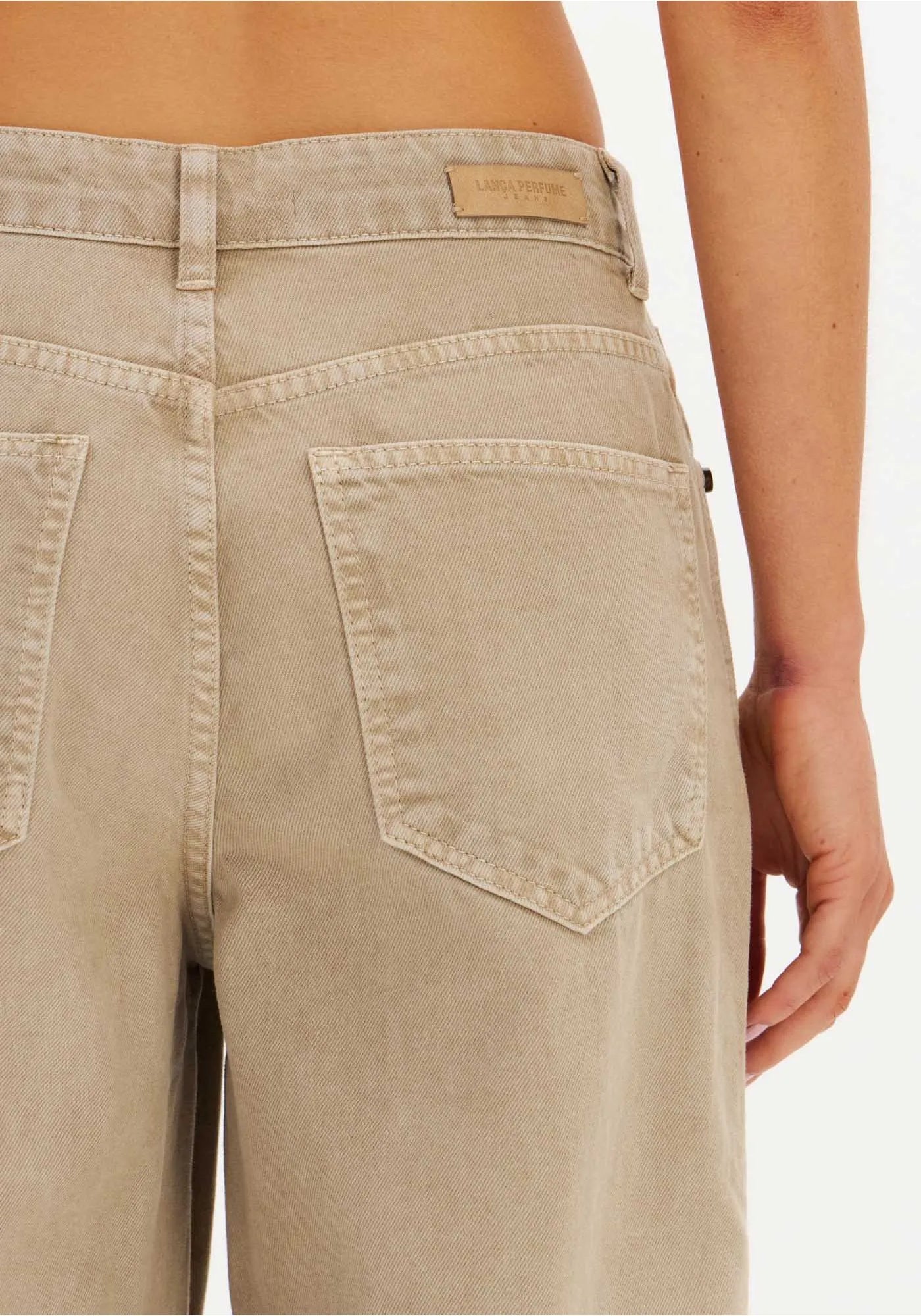 Calça Sarja Wide Leg Cintura Média