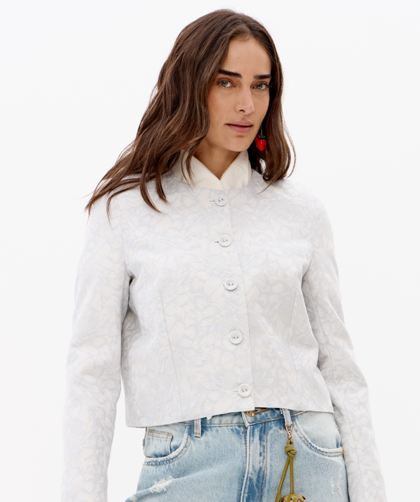 Casaco De Jacquard Estampado