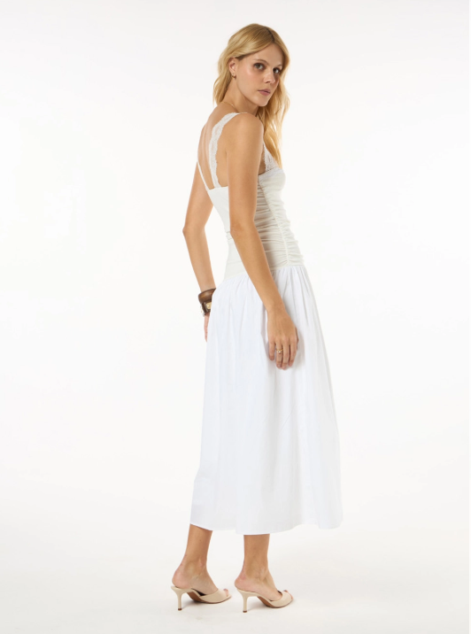 Vestido Top Malha E Saia Tricoline