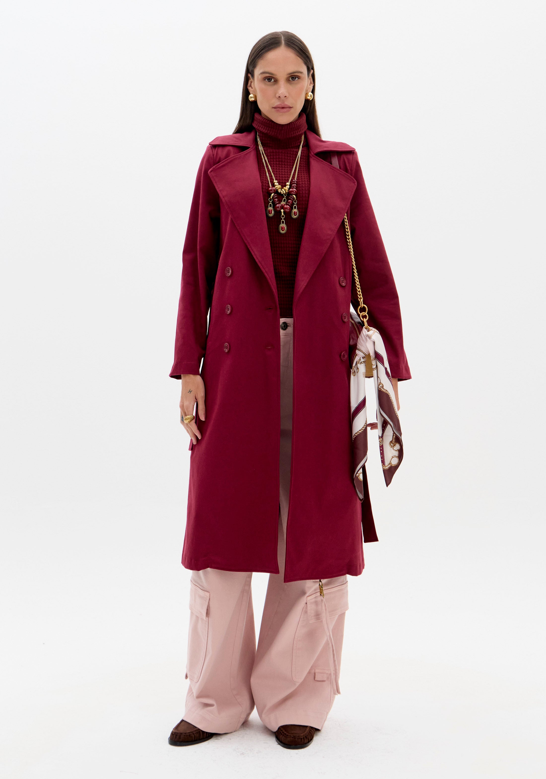 Sobretudo Trench Coat Com Faixa