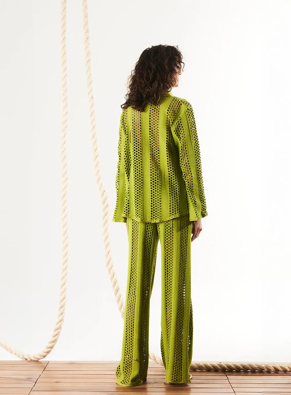 Camisa Detalhe Linho Verde Grenoble