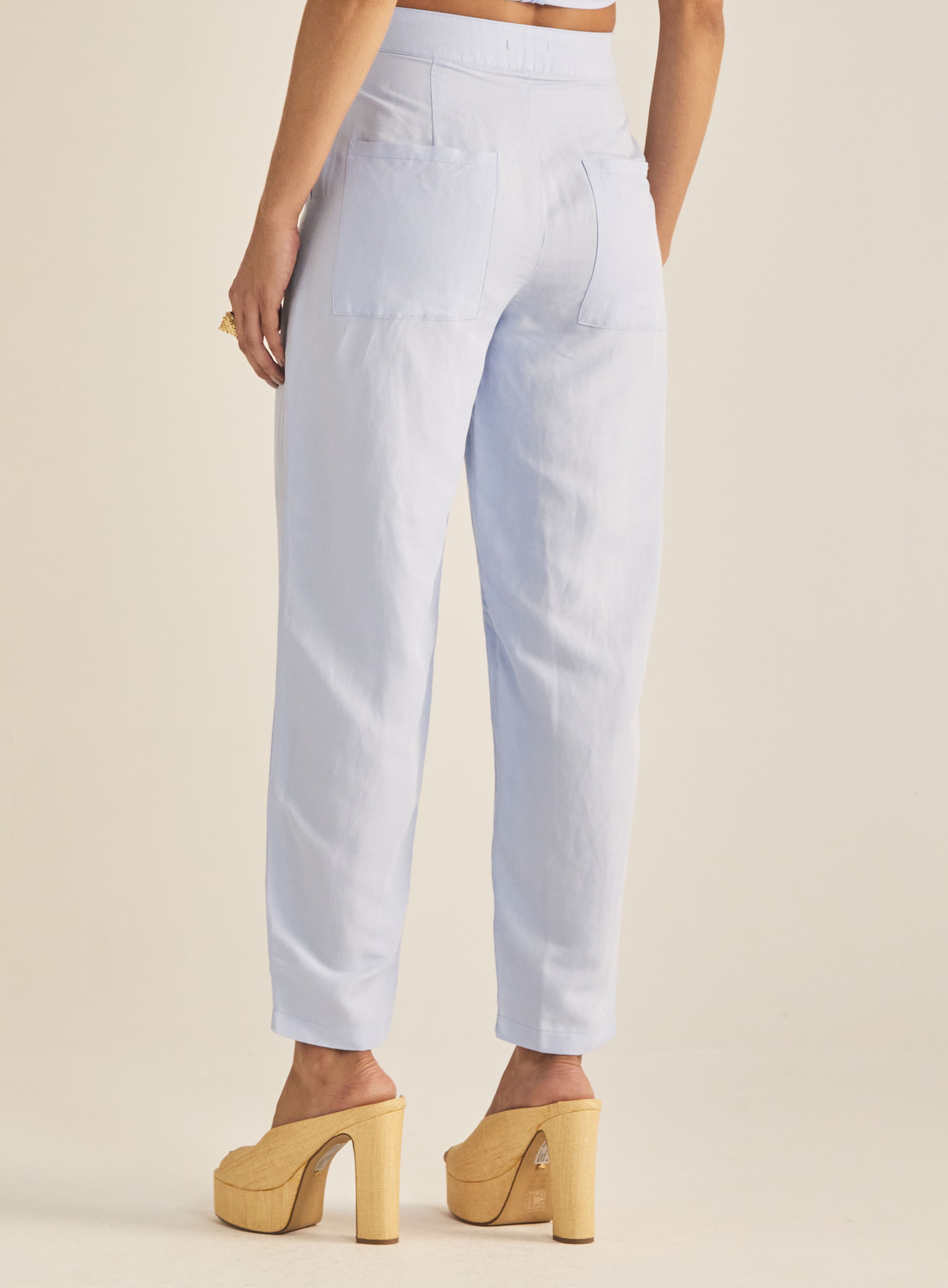 Calça Linho Azul Tranquil Blue