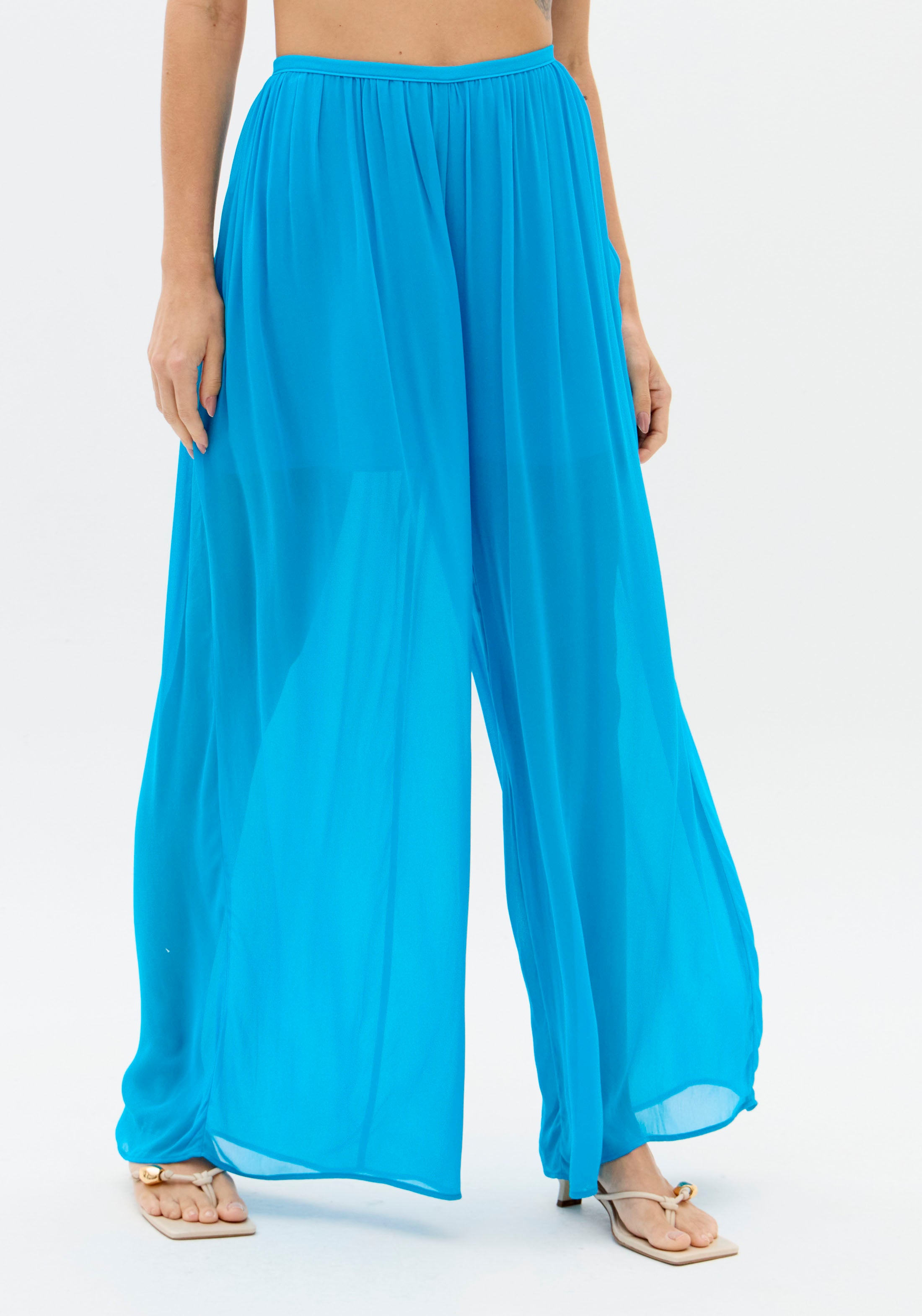 Calça Wide Leg Cintura Média