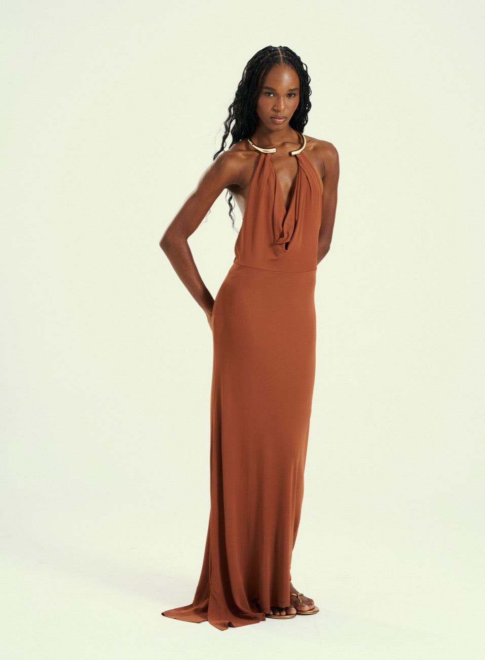 Vestido Marrom Cheastnu