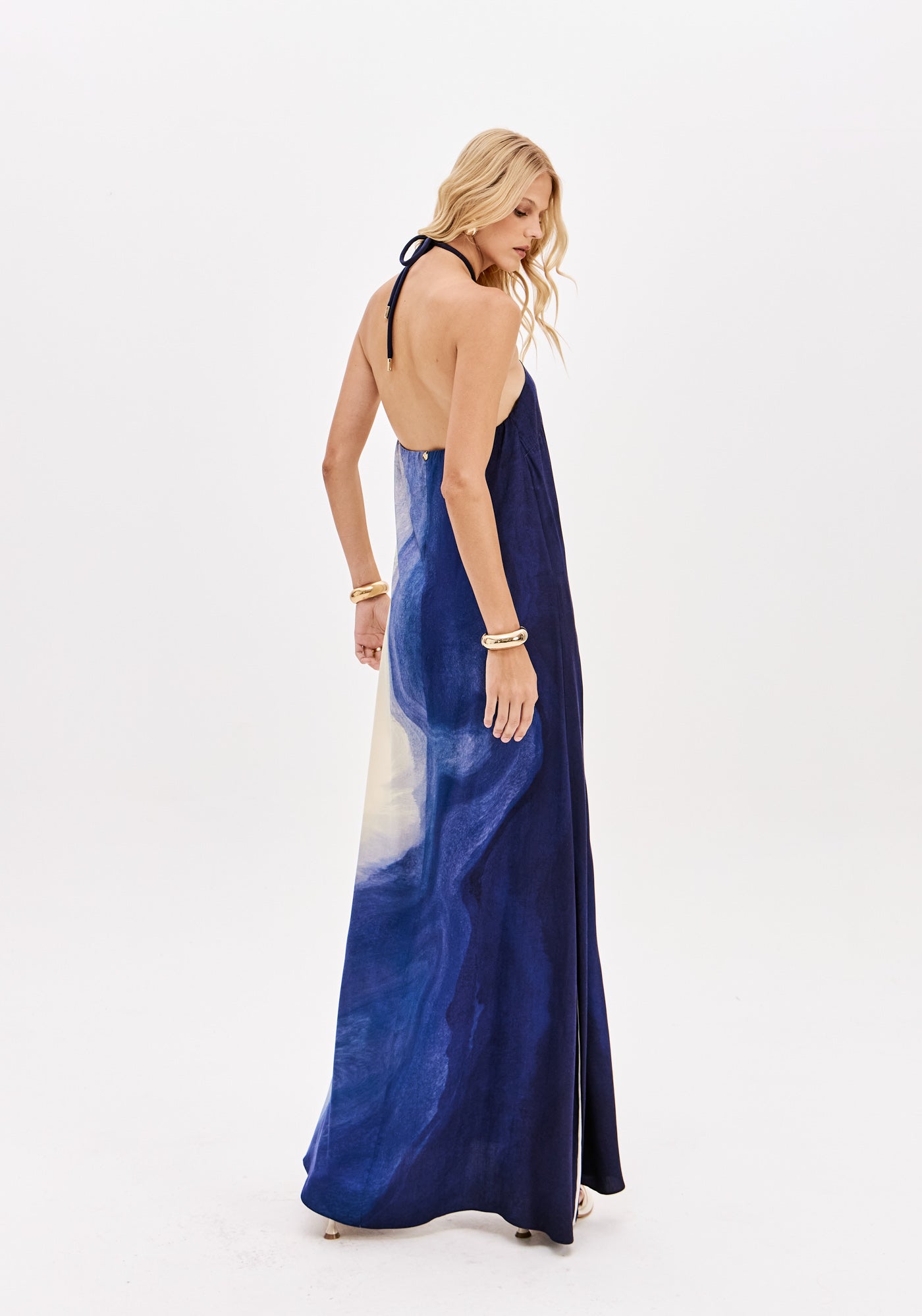 Vestido Longo Frente Única Estampado