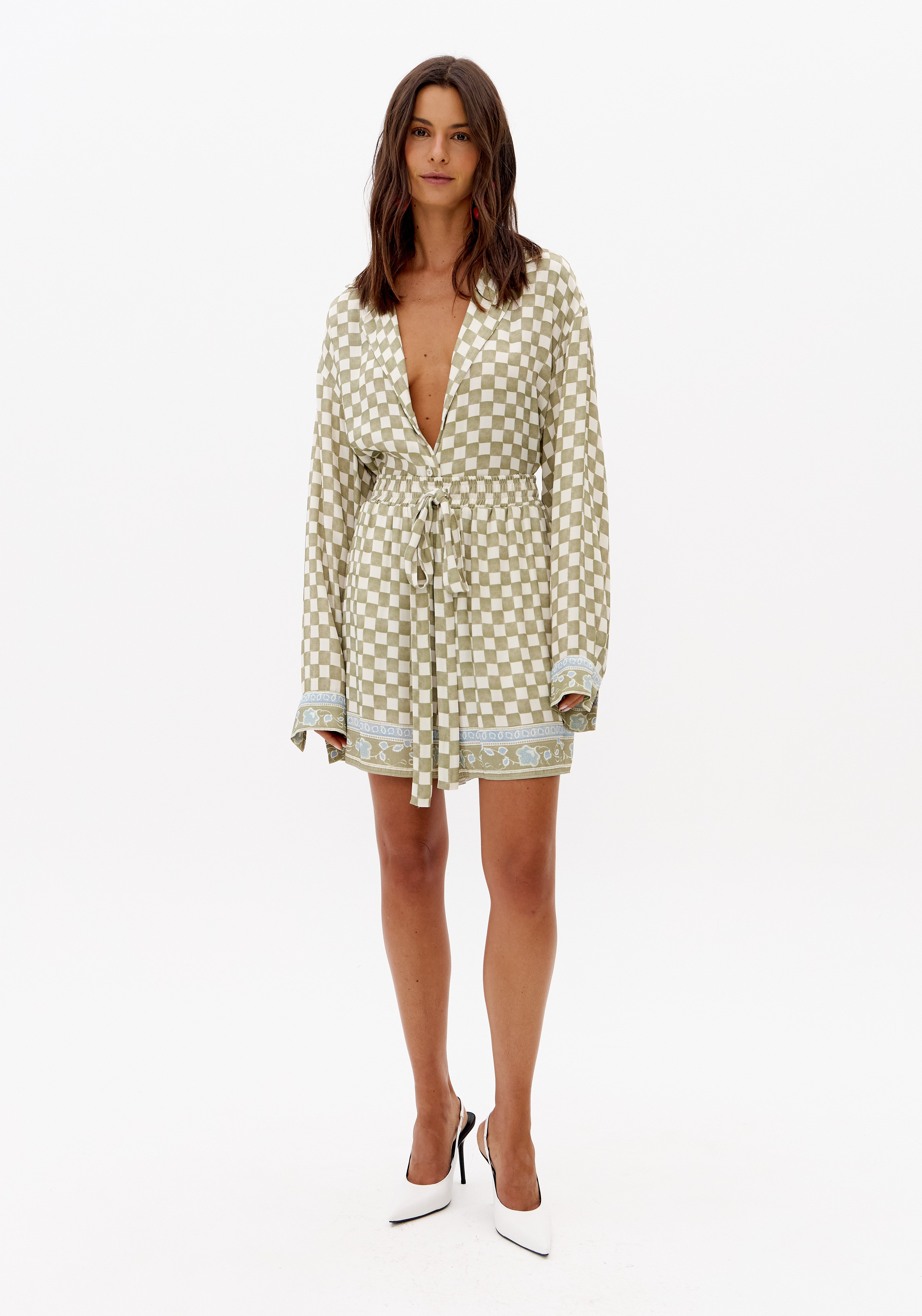 Bermuda Estampada Acetinada Com Viscose