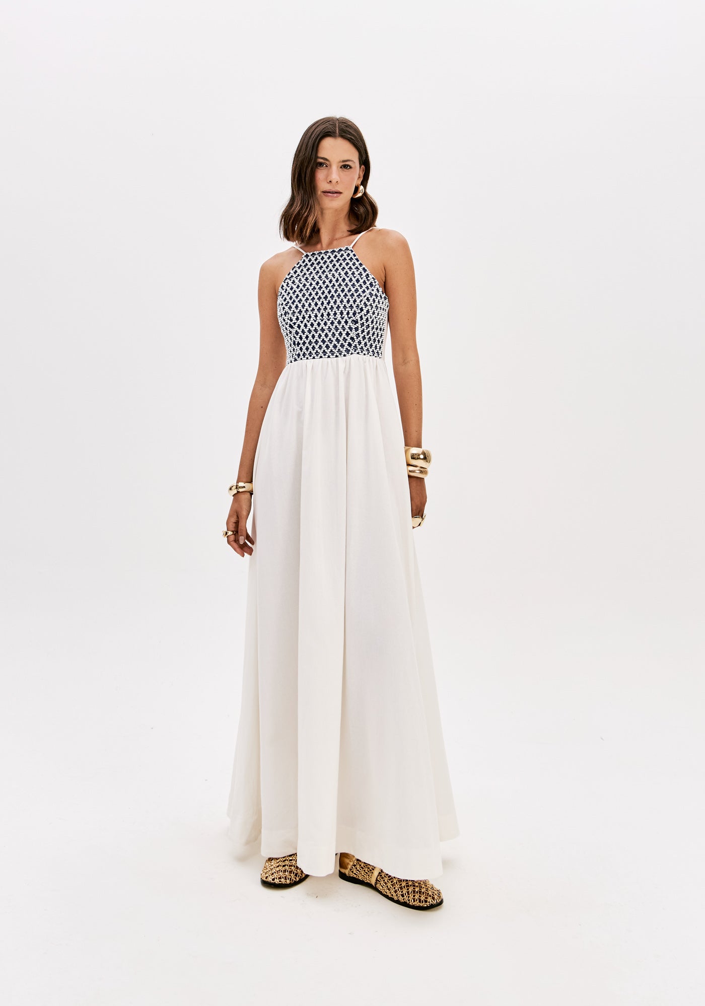 Vestido Longo Com Aplicação
