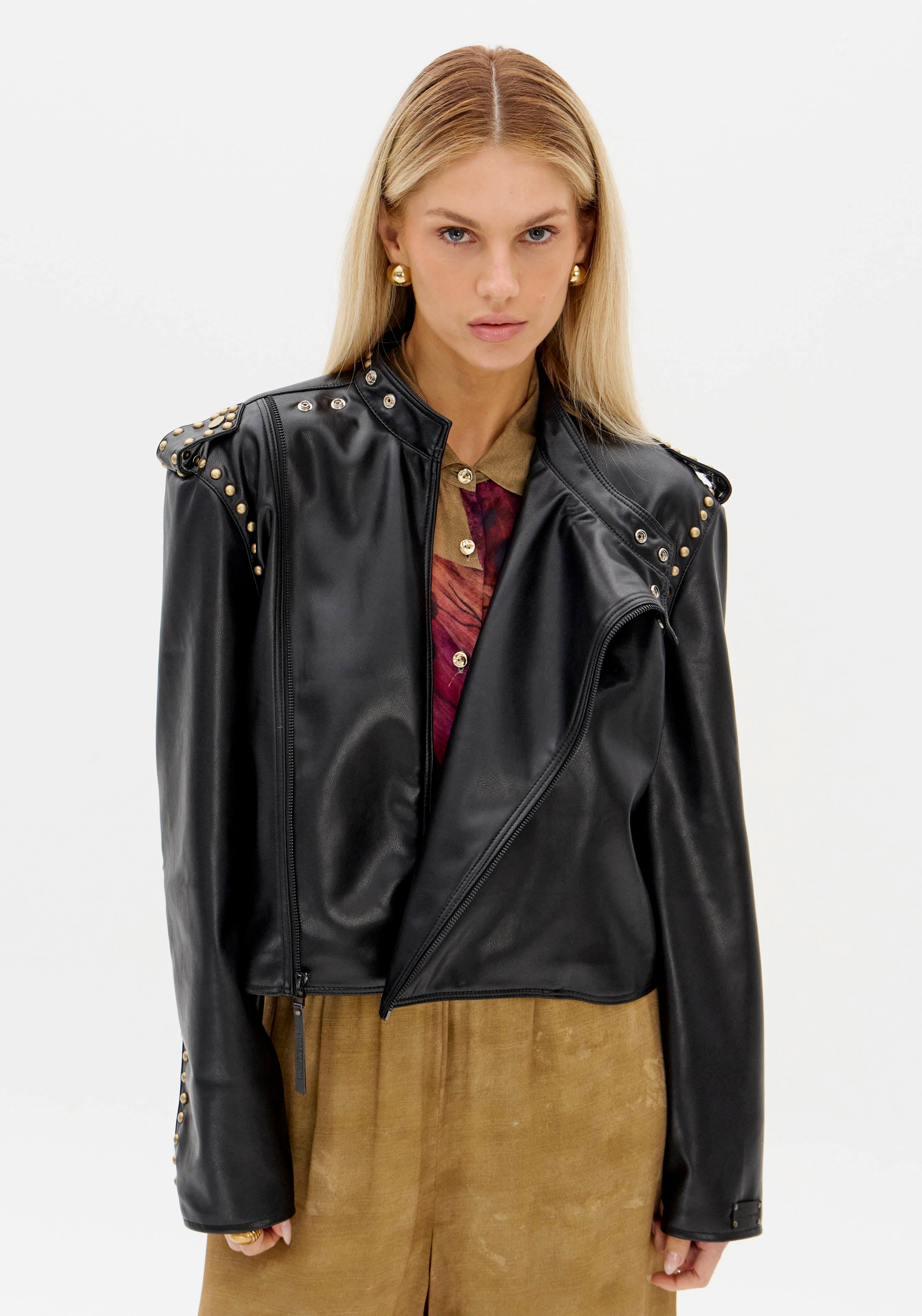 Jaqueta Biker Com Aplicações