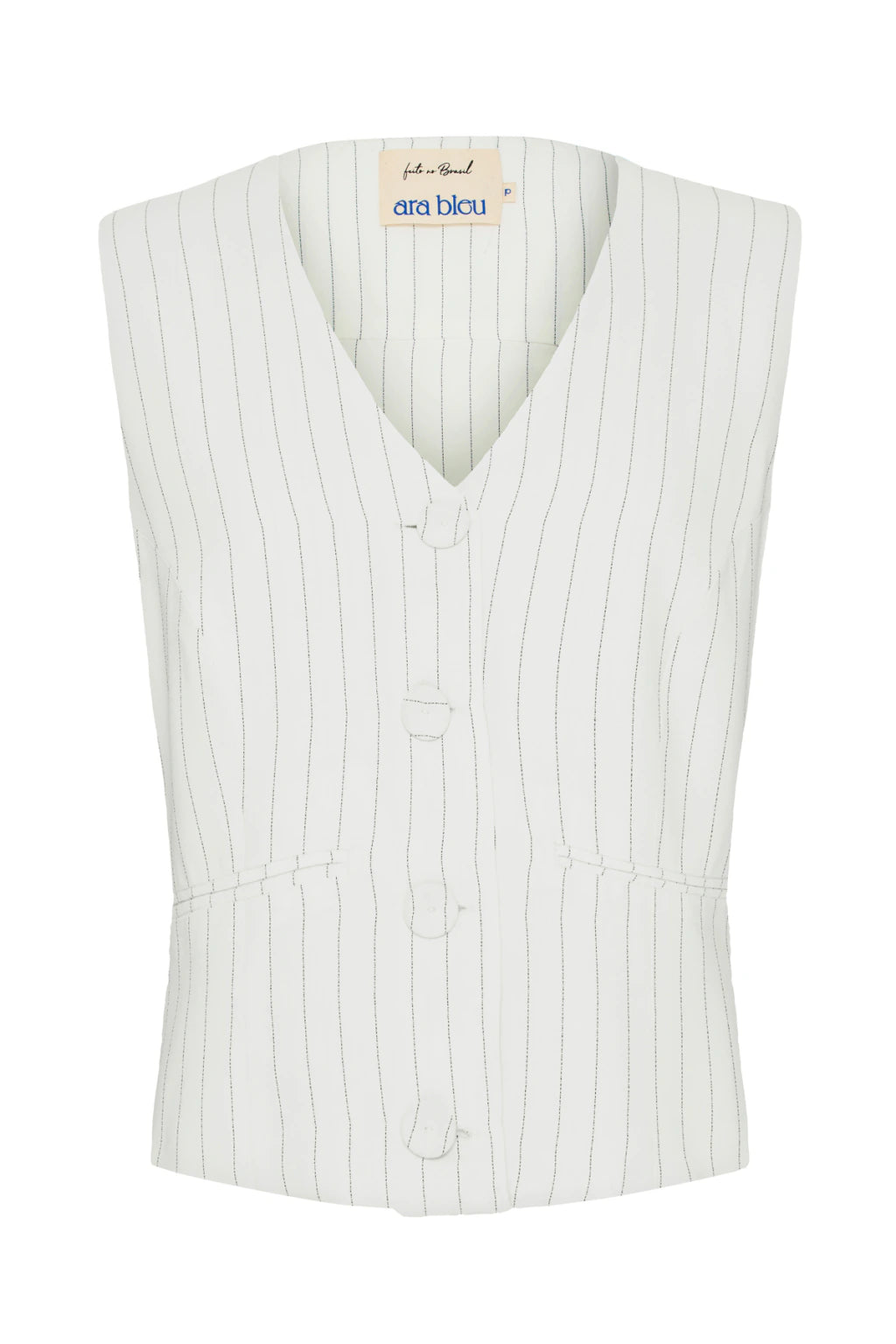Colete Clarice Off White Risca de Giz