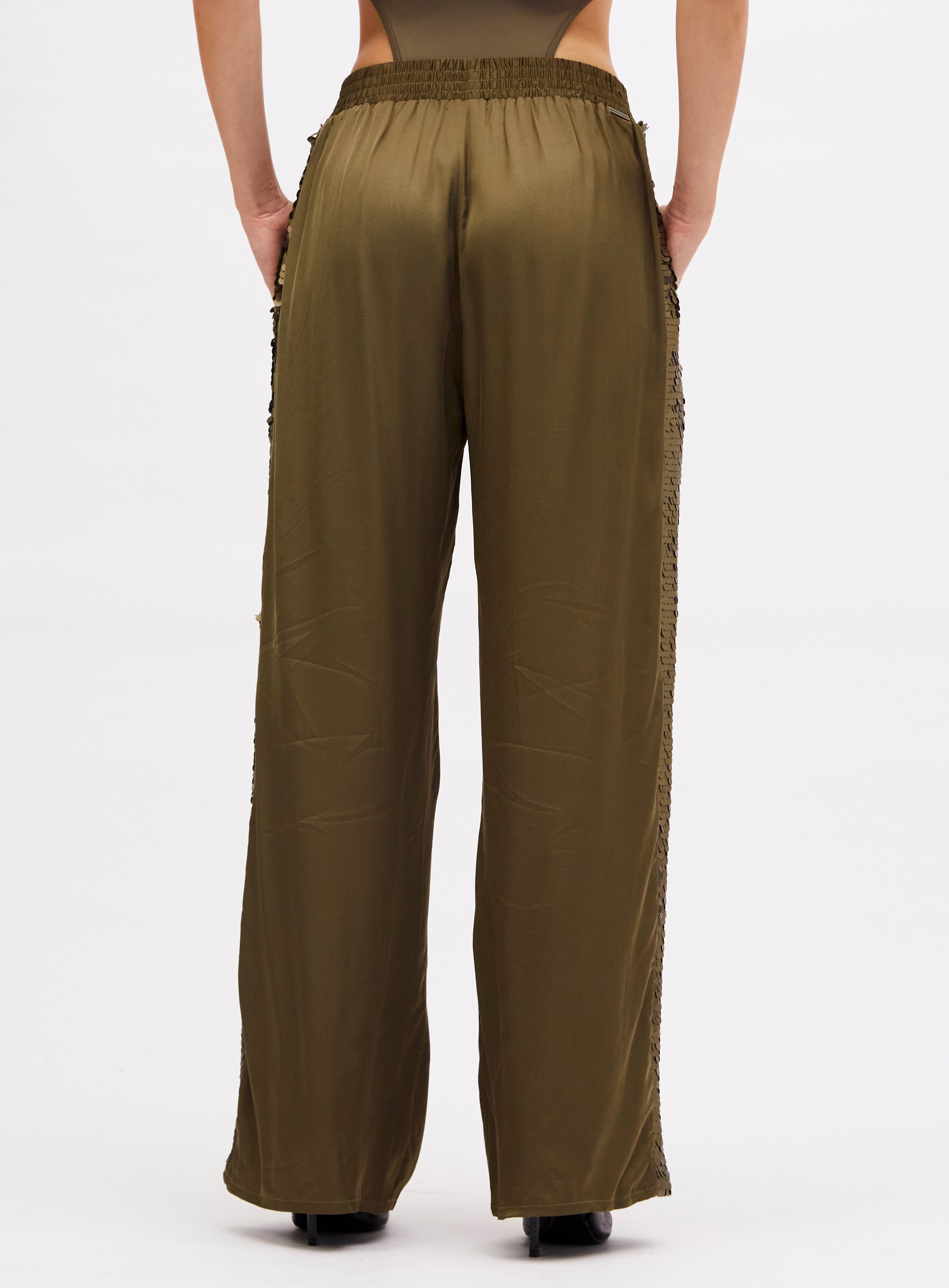 Calça Detalhe Paete Cinza Ginger