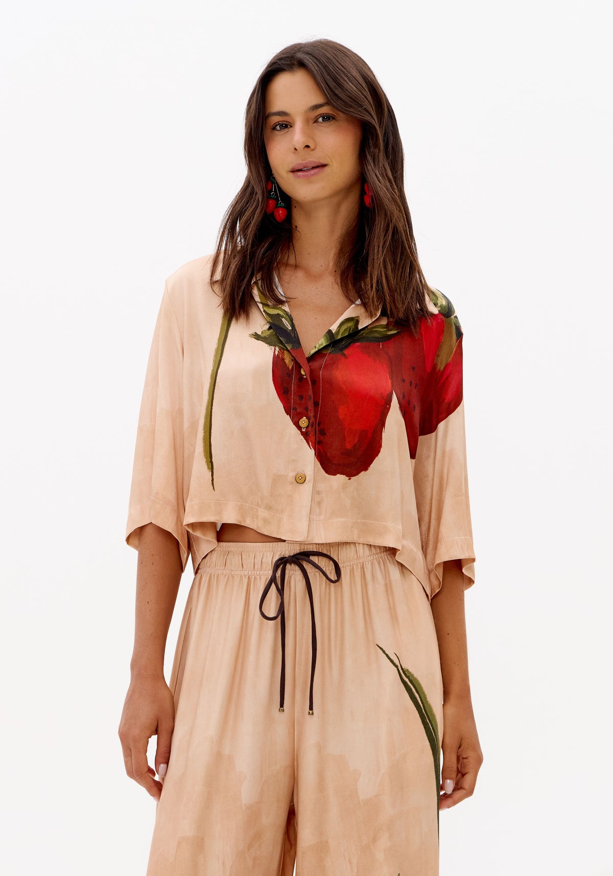Camisa Cropped Com Estampa
