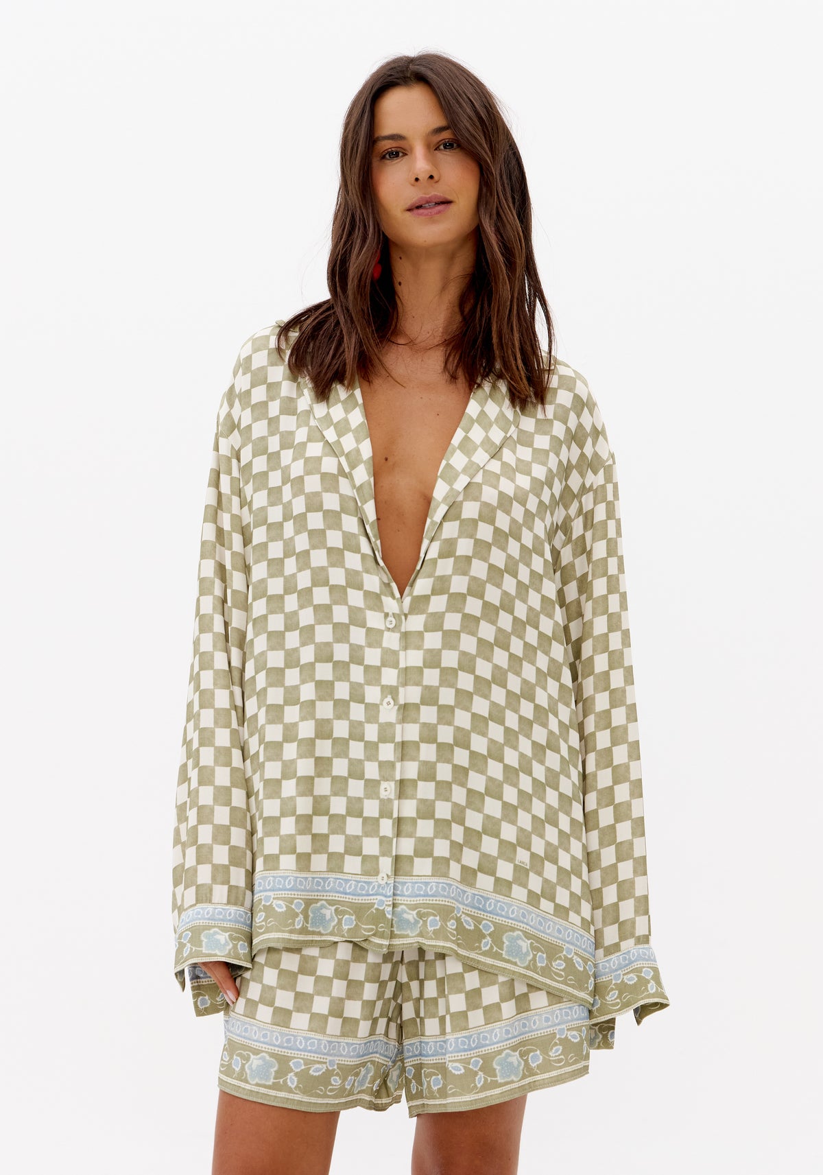 Camisa Estampada Acetinada