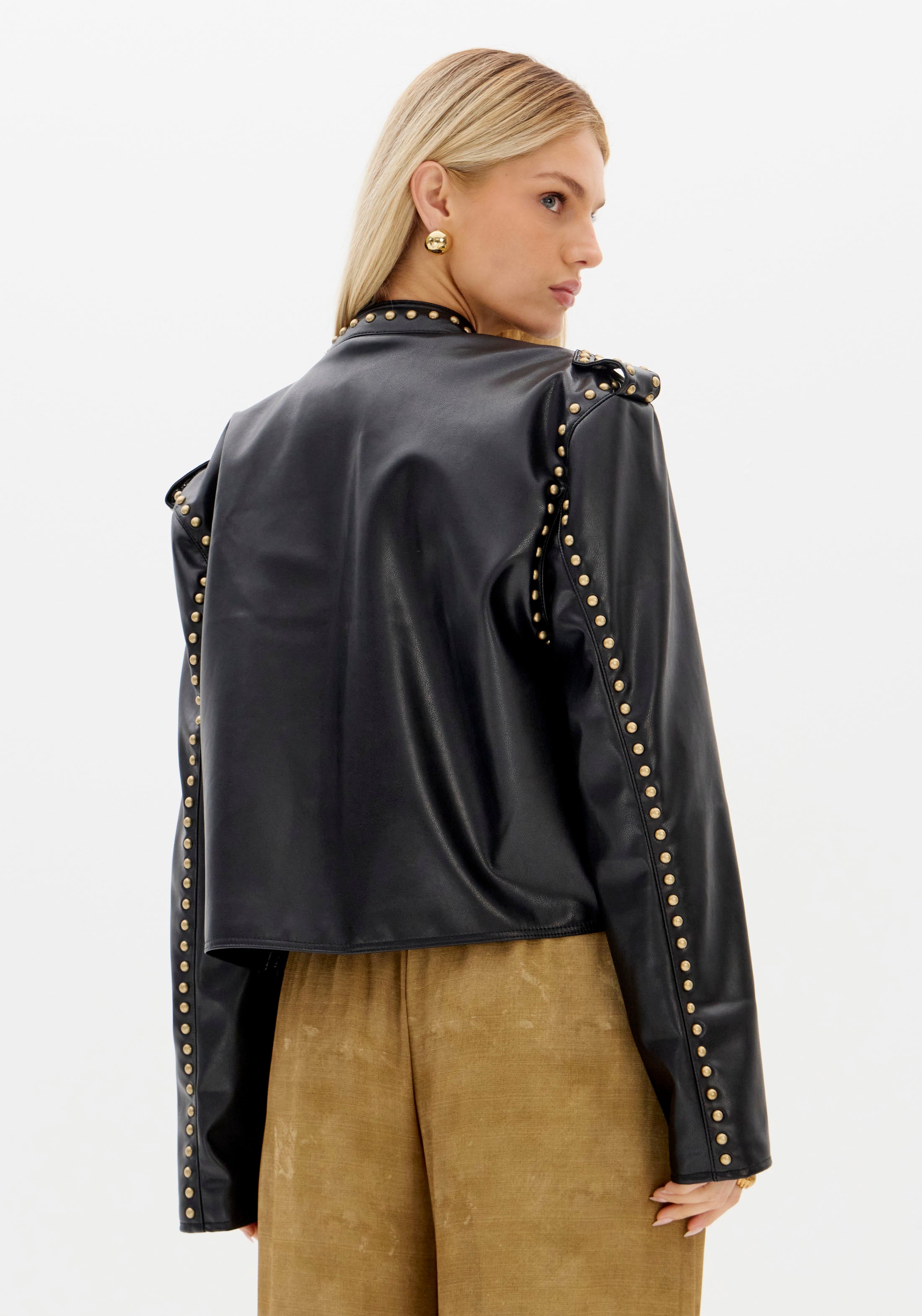 Jaqueta Biker Com Aplicações