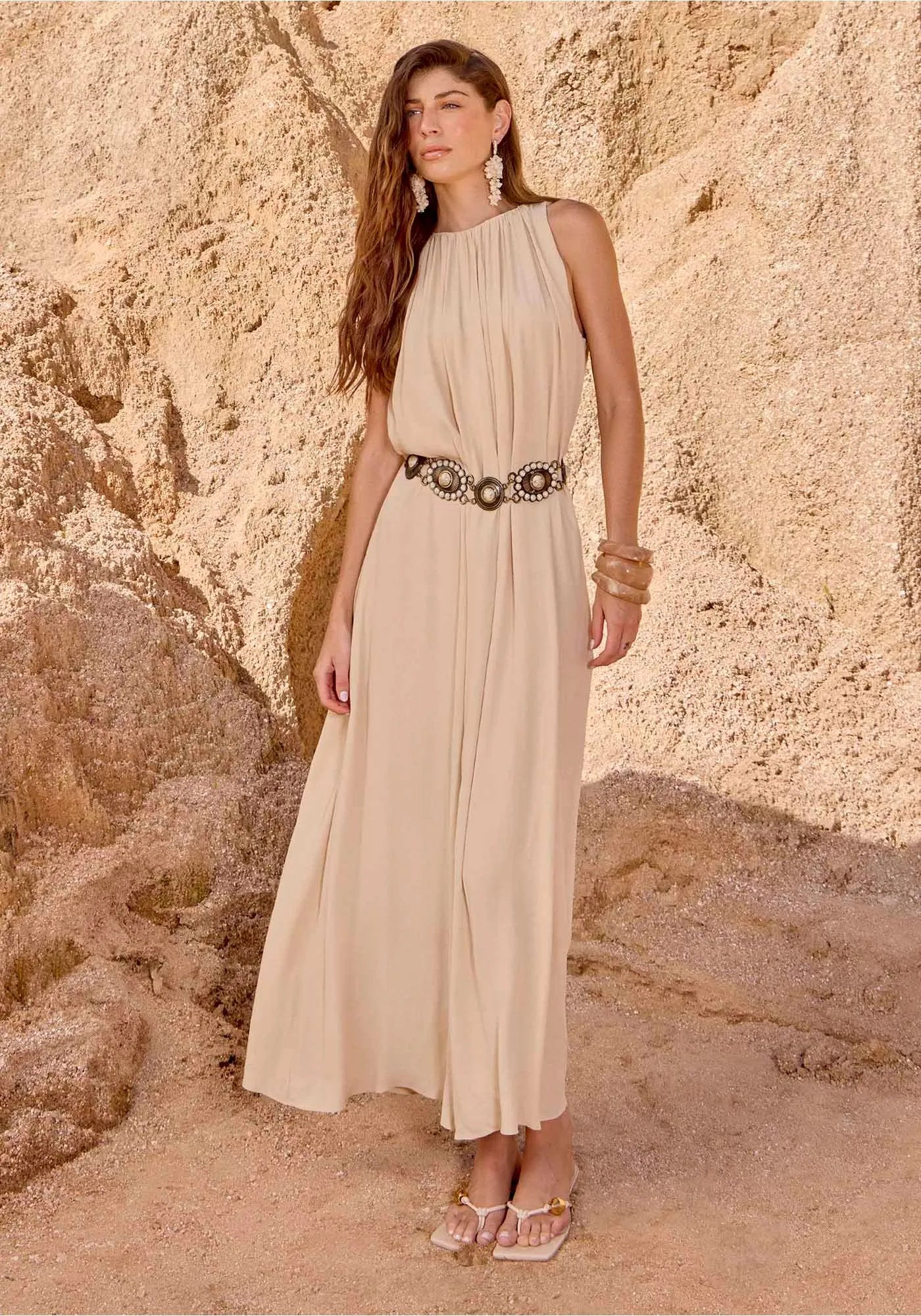 Vestido Super Midi Sem Manga