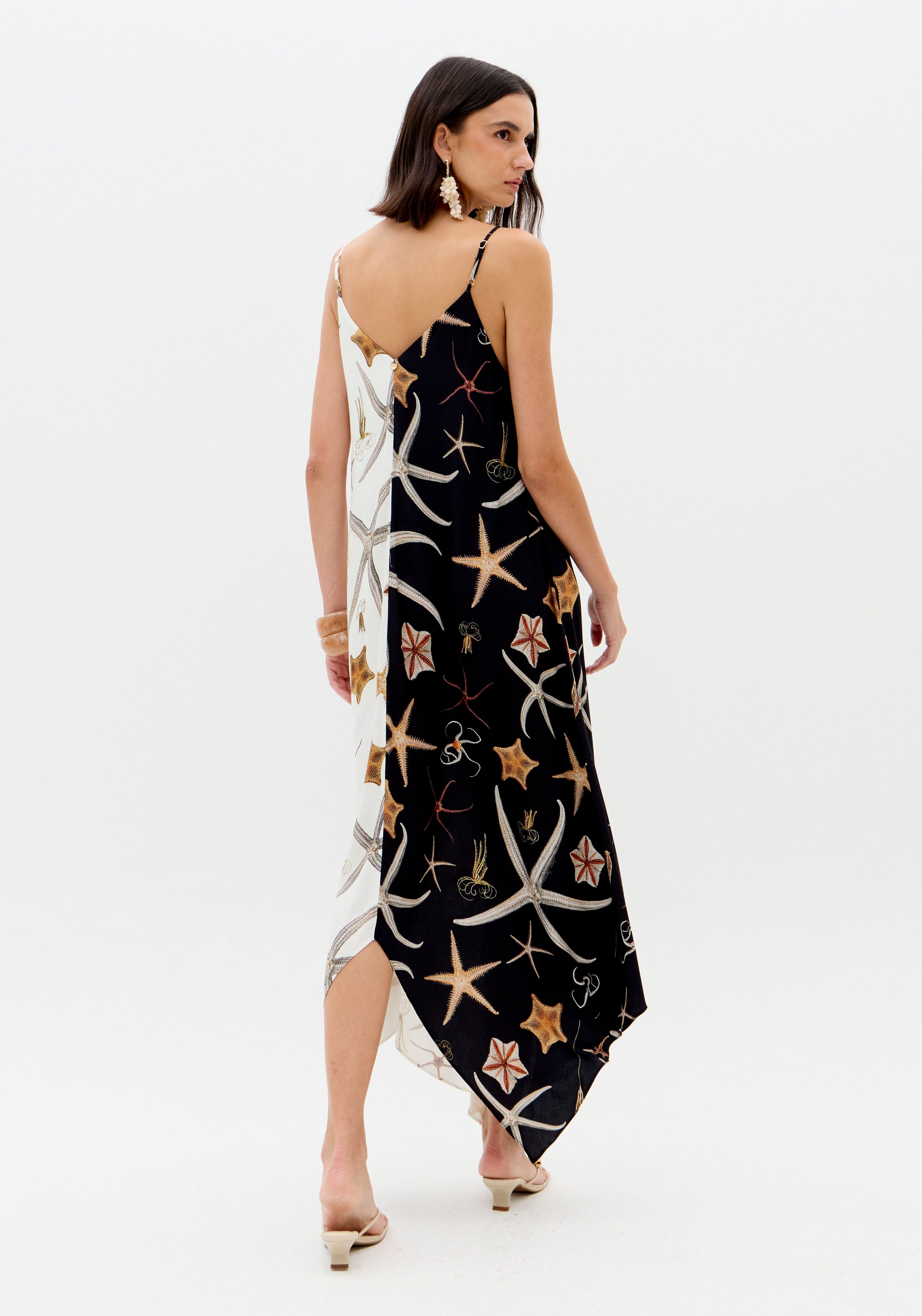 Vestido Super Midi De Alça Estampado Starfish OFF