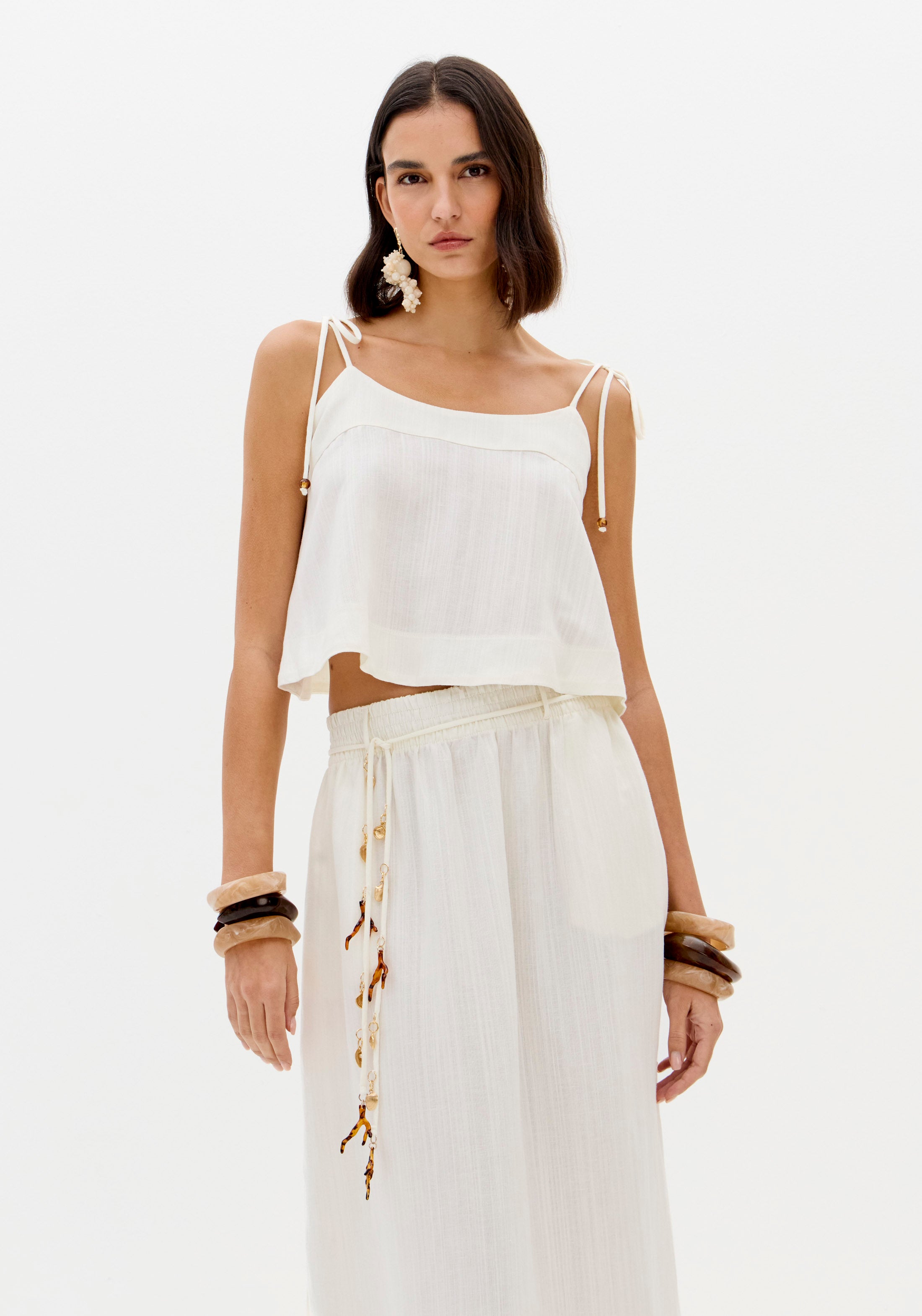 Blusa De Alças Com Linho Off