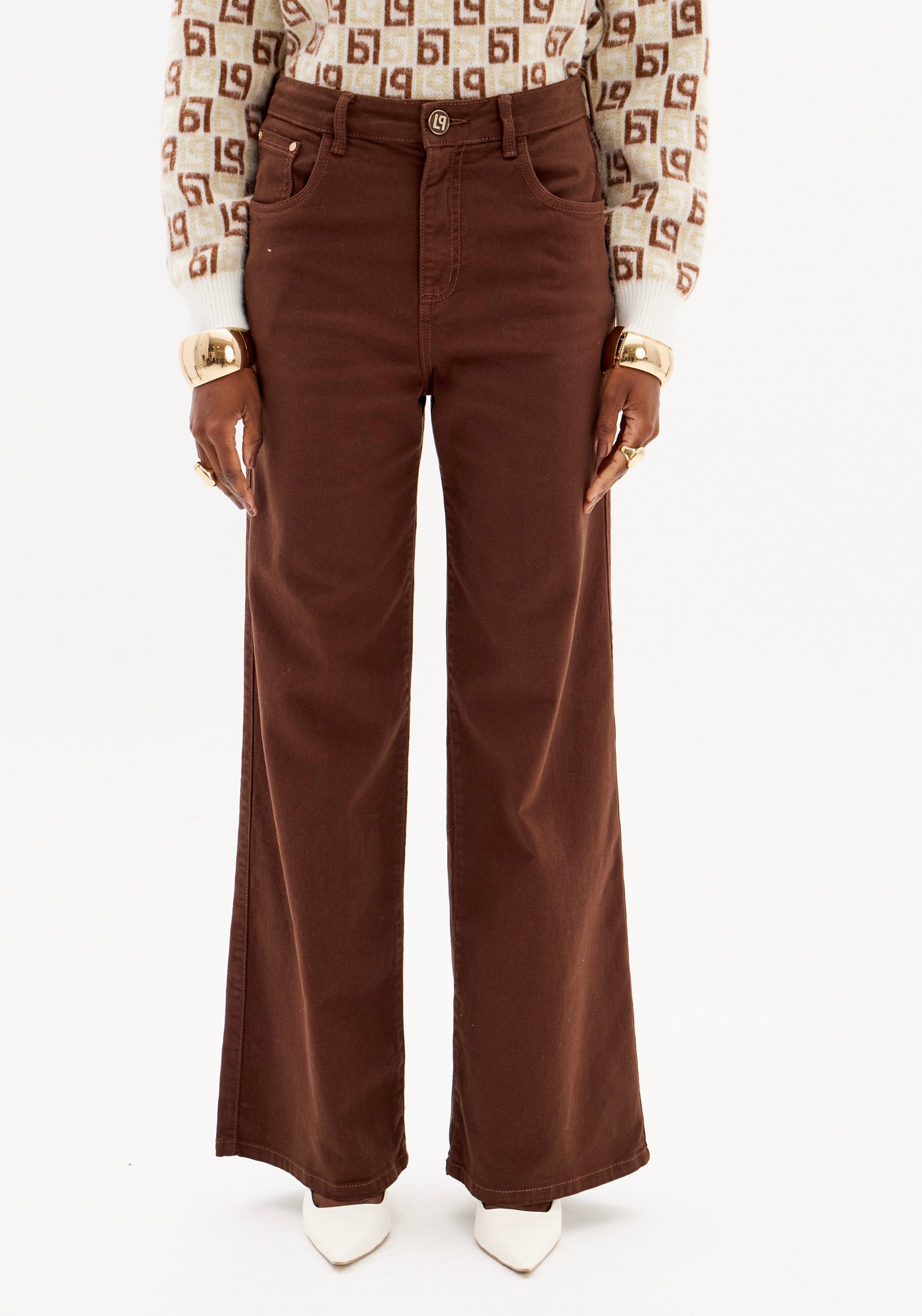 Calça Sarja Wide Leg