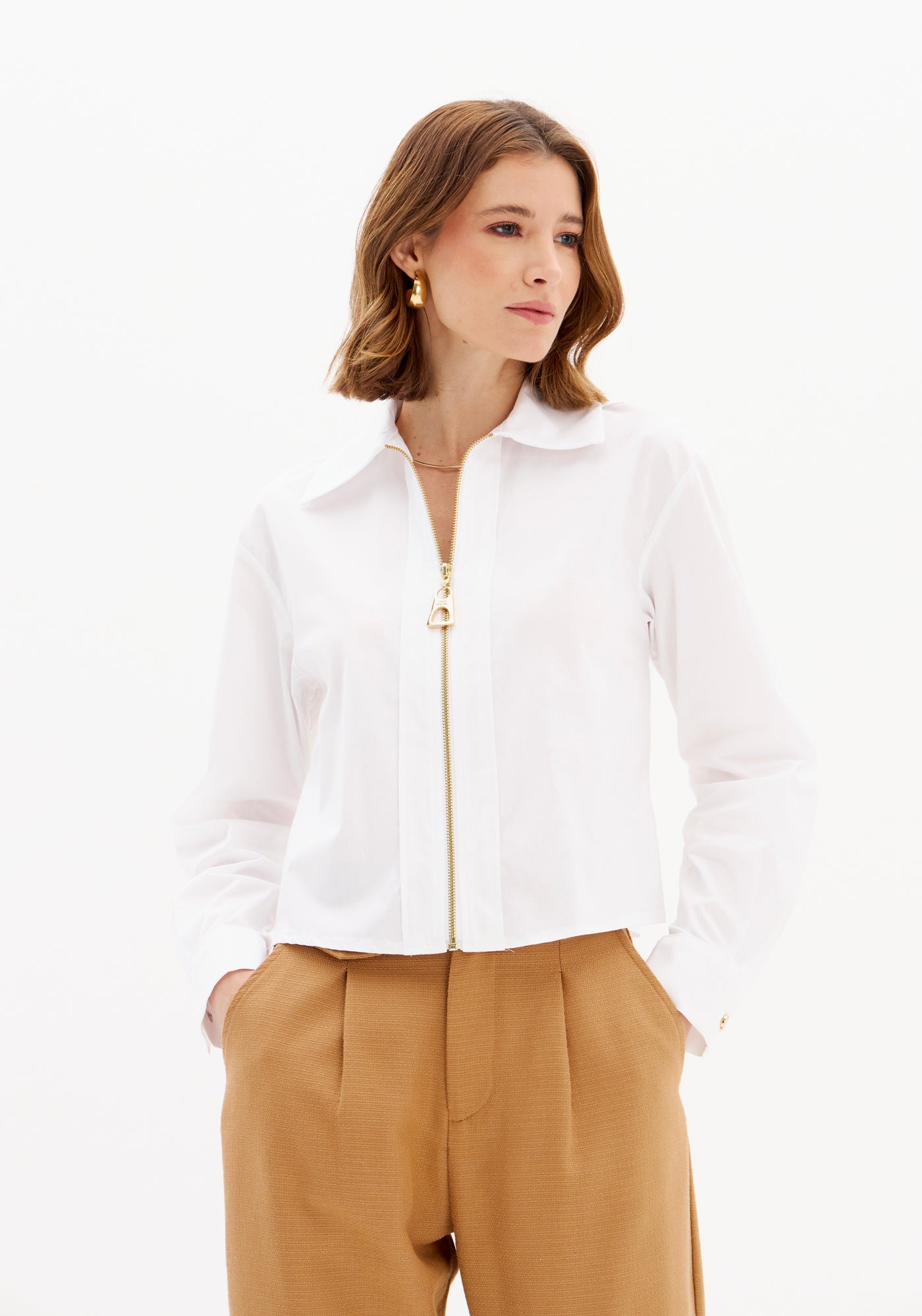 Camisa Manga Longa Com Zíper
