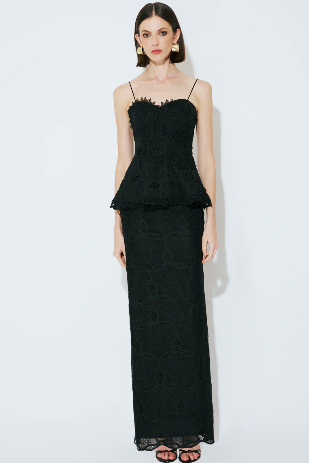 Conjunto Avery Chiffon Bordado Preto