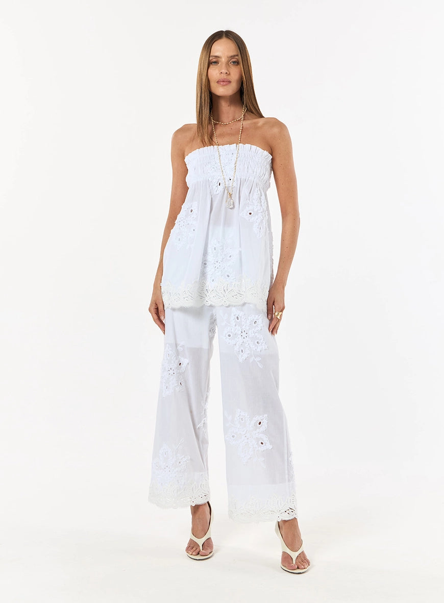 Conjunto Blusa Tomara Que Caia E Calça Off Shell