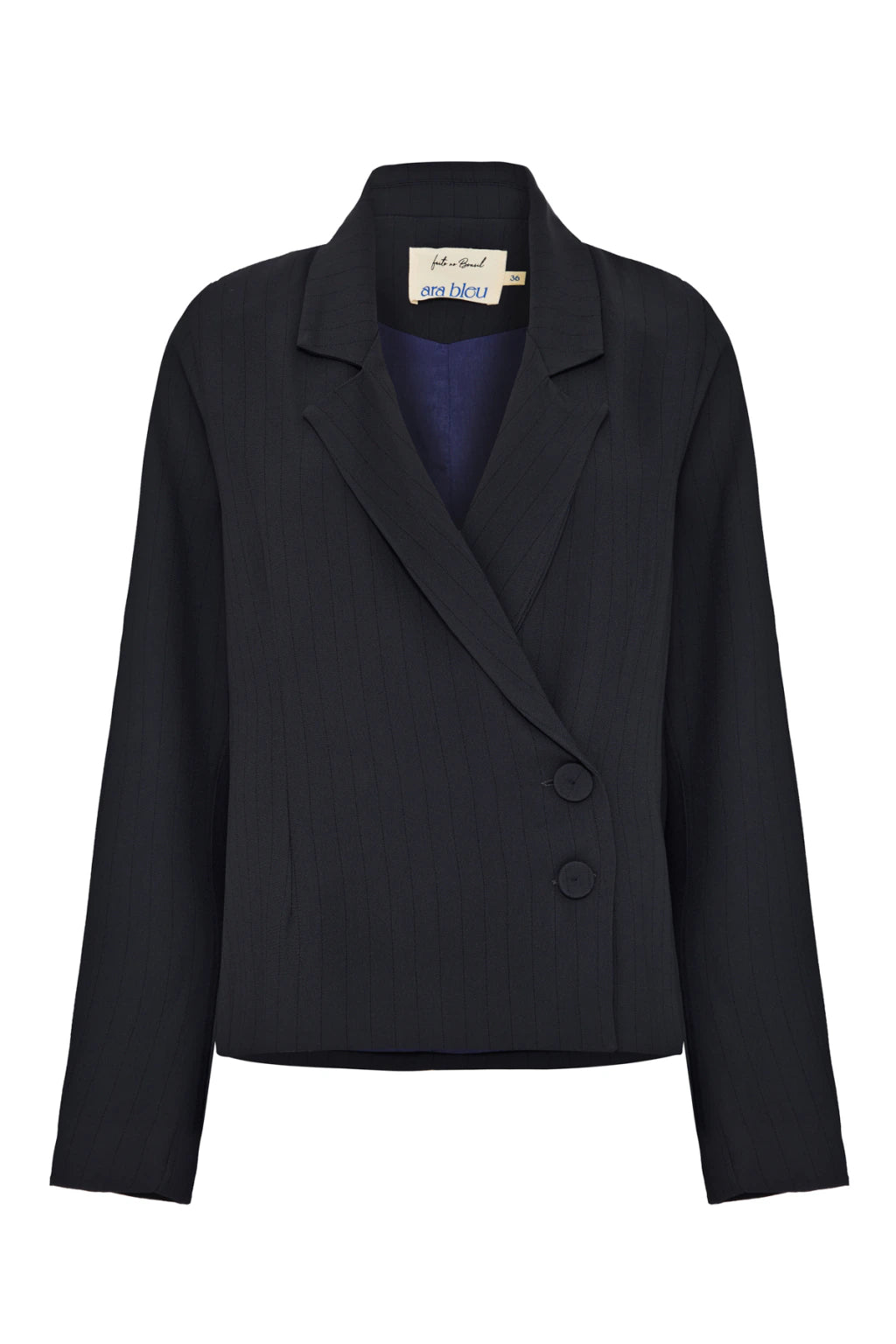 Blazer Clarice Azul Marinho Risca de Giz