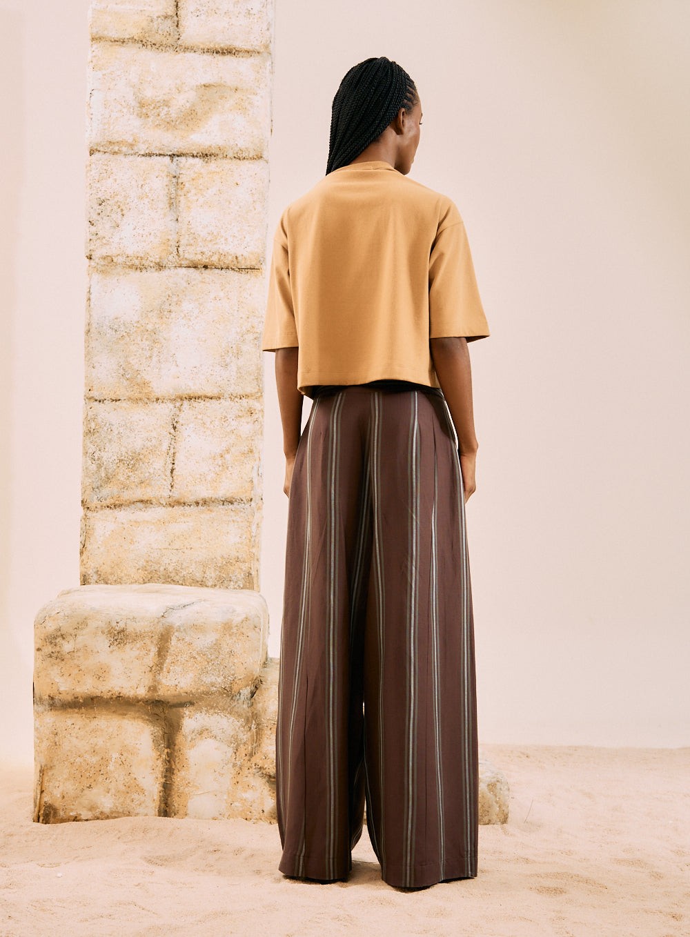 Calça Linho Listrada