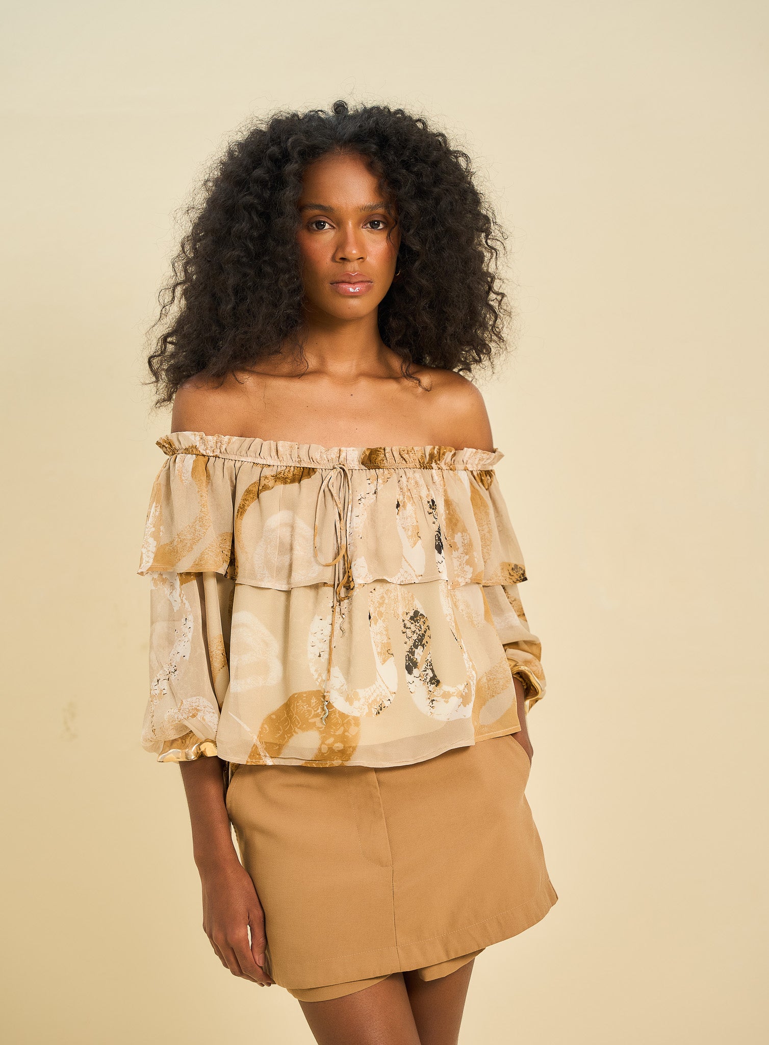 Blusa Estampada Serpentine Sand