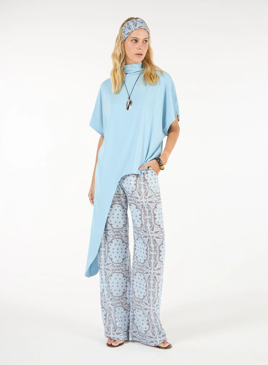 Blusa Ampla Com Caimento Azul Comfy