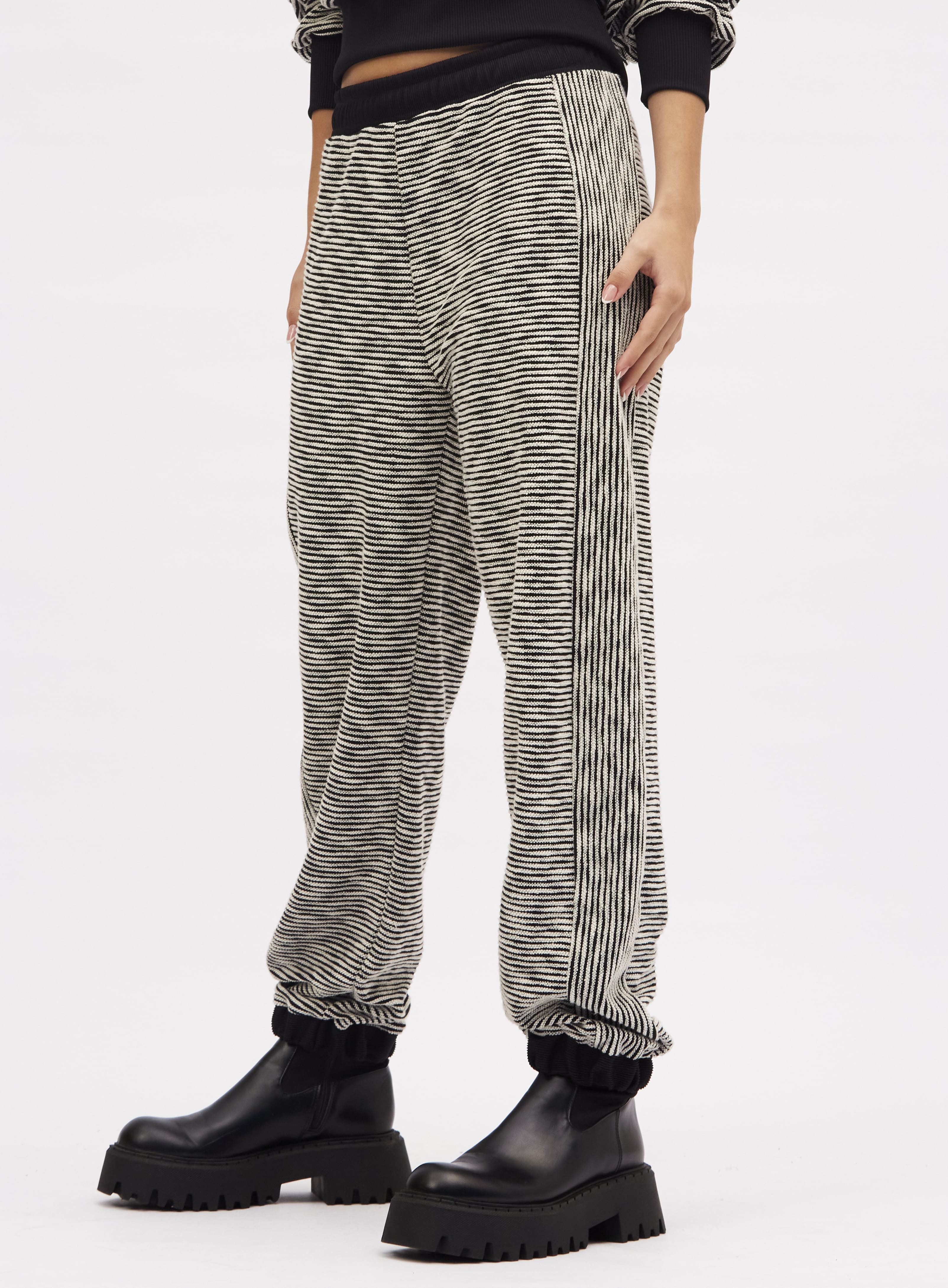 Calça Listrada Listrado Preto Branco