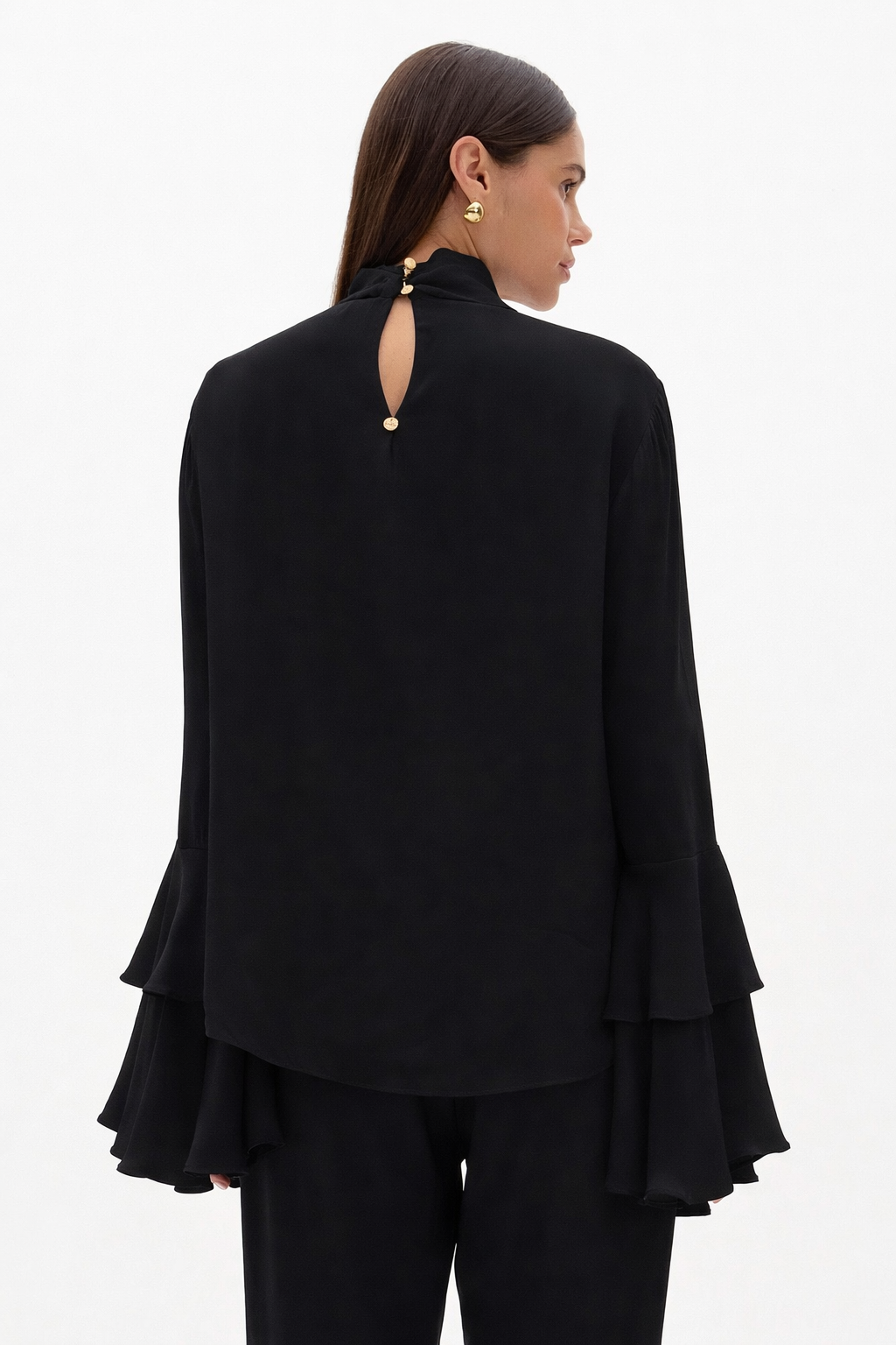 Blusa Mullet Manga Longa Preta