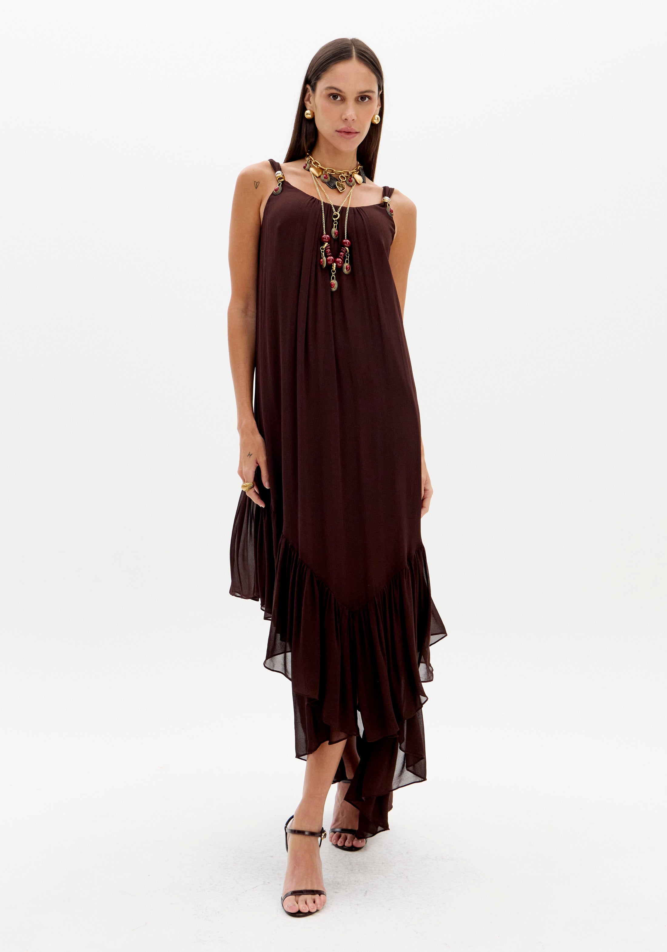 Vestido Longo De Chiffon