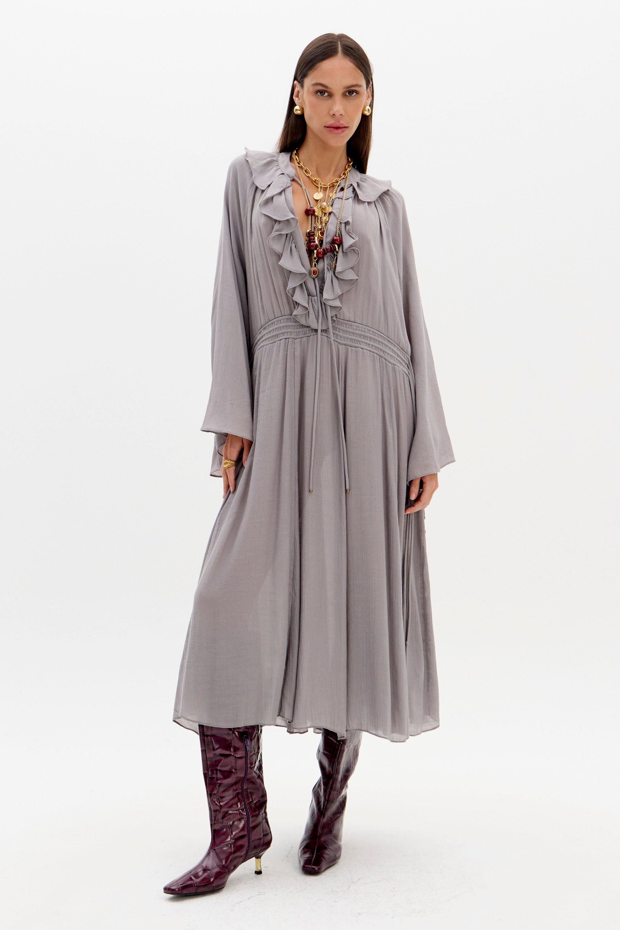 Vestido Amplo Manga Longa