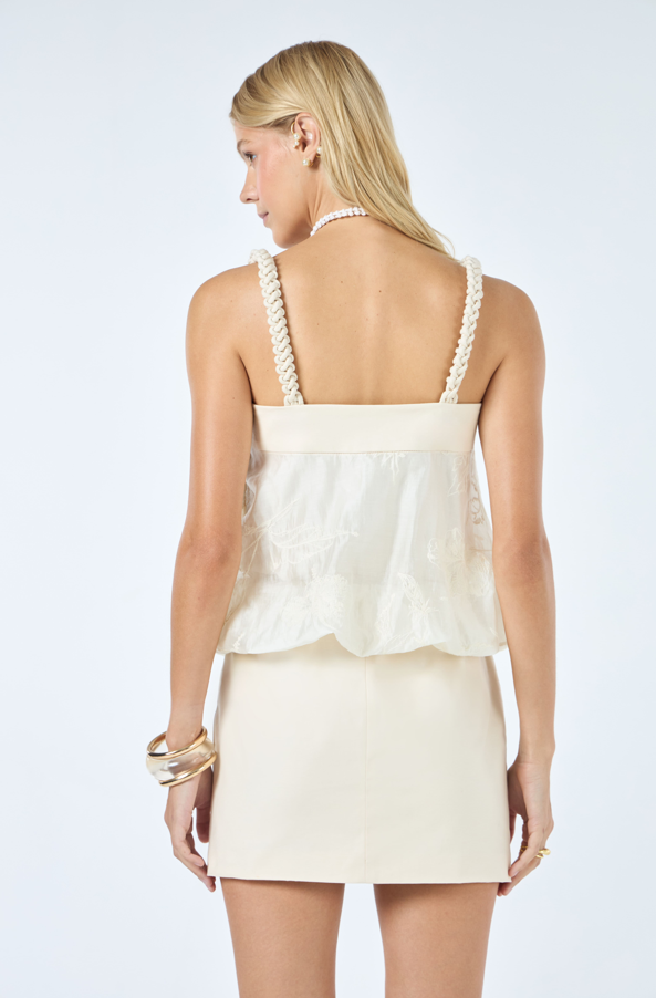 Vestido Curto Alças Trançadas Off Shell