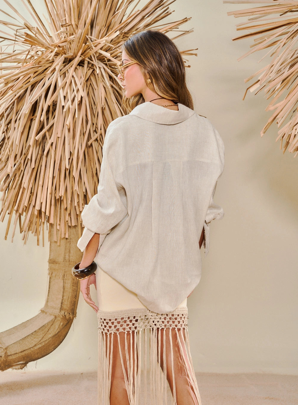Camisa Linho Bege