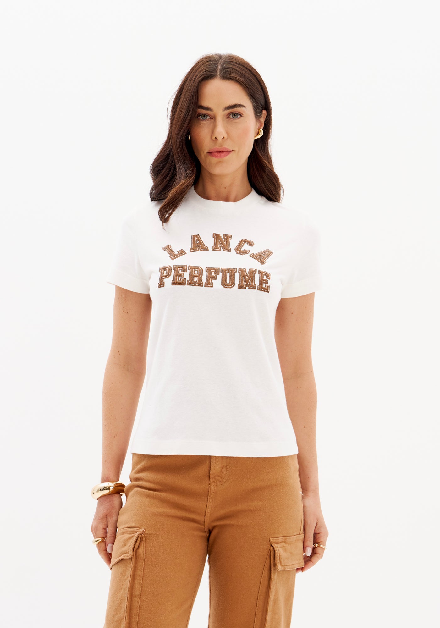 Blusa T-Shirt Manga Curta Com Bordado