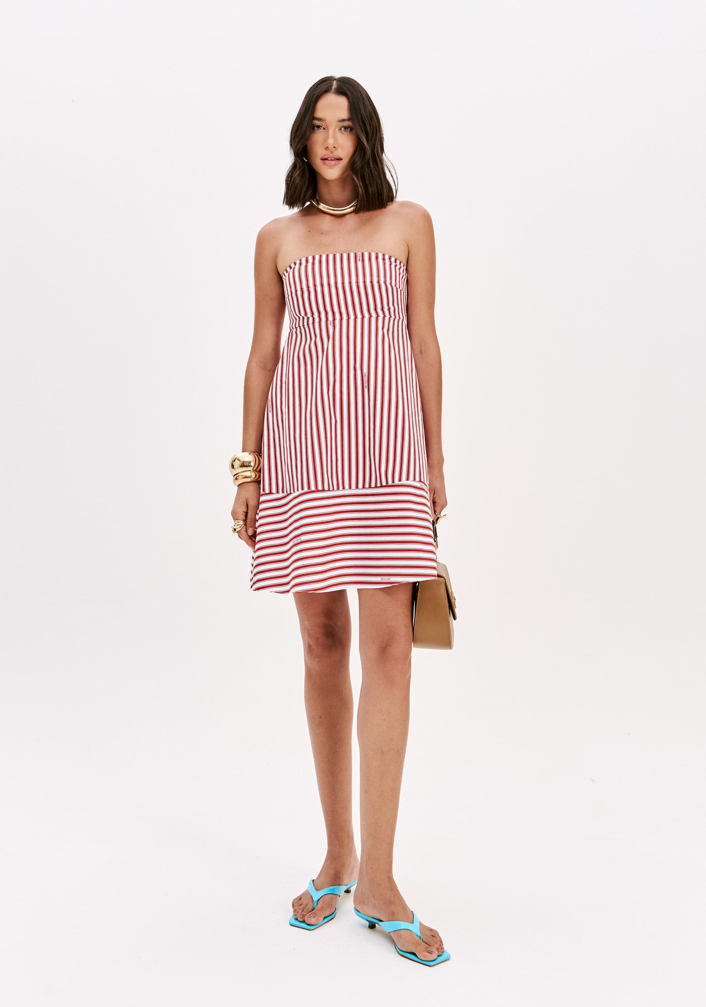 Vestido Curto Sem Alça Estampado