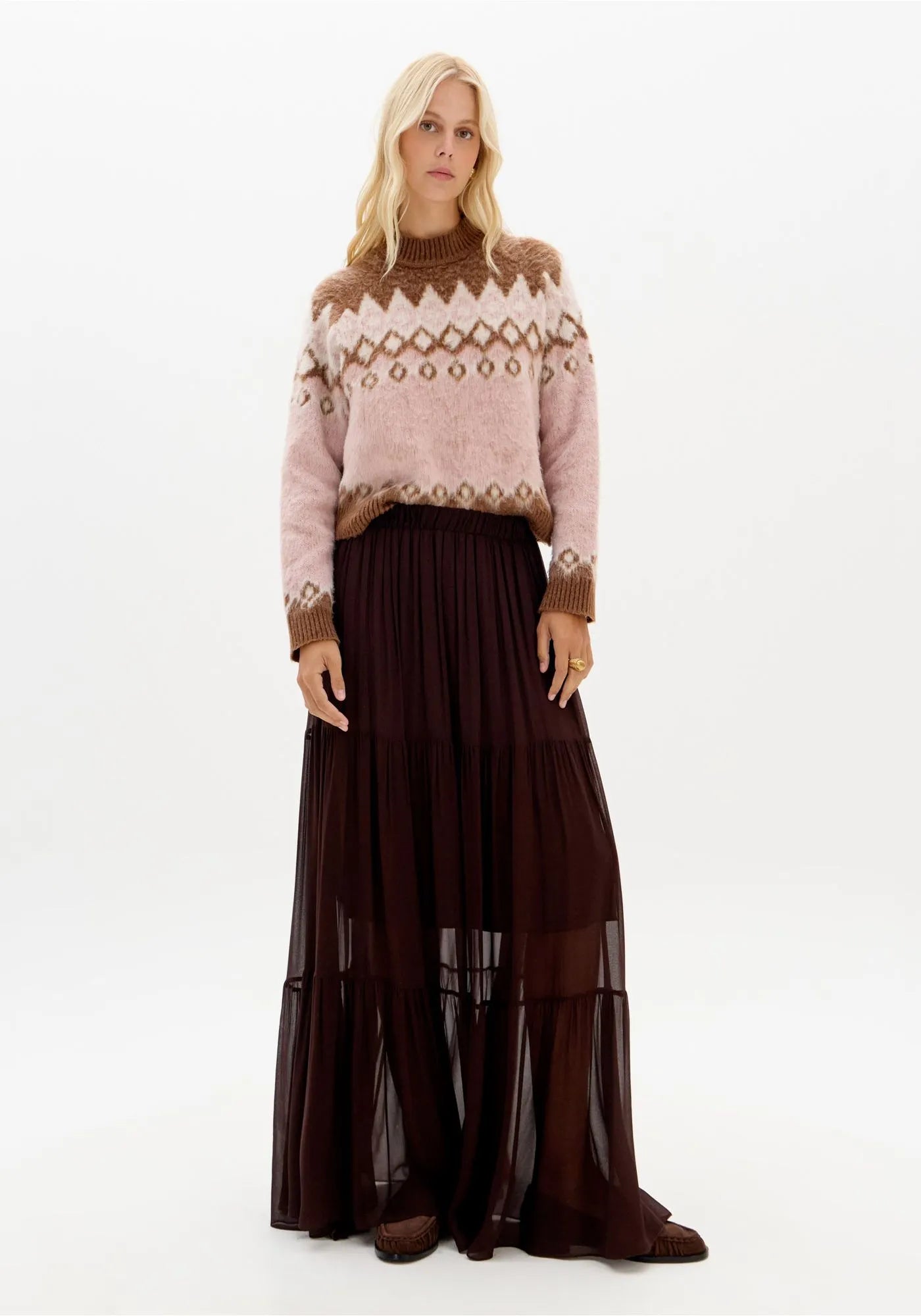 Blusa De Tricot Com Gola