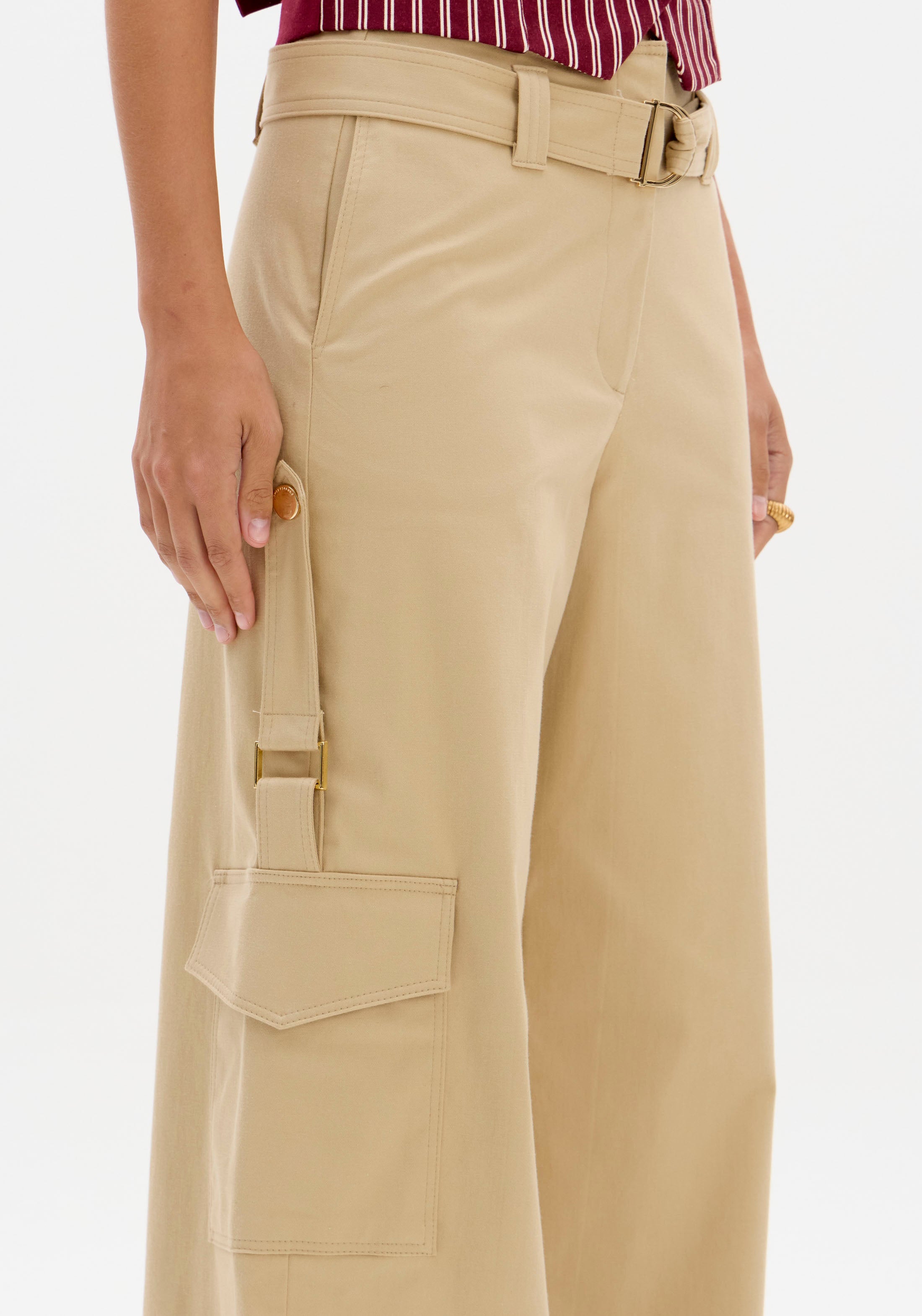 Calça Cargo Cintura Alta